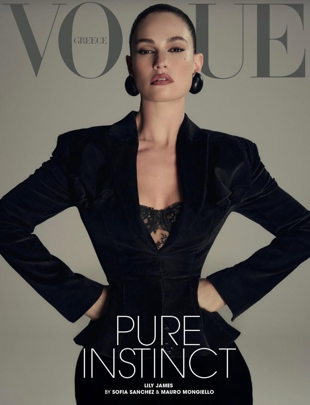 Sofia Sanchez & Mauro Mongiello X Lily James for Vogue Greece Oct. 26