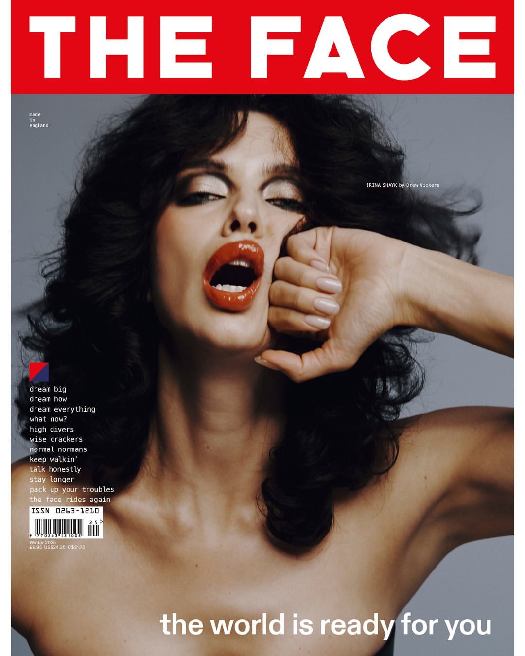 Drew Vickers X irina shayk for The Face Nov. 25