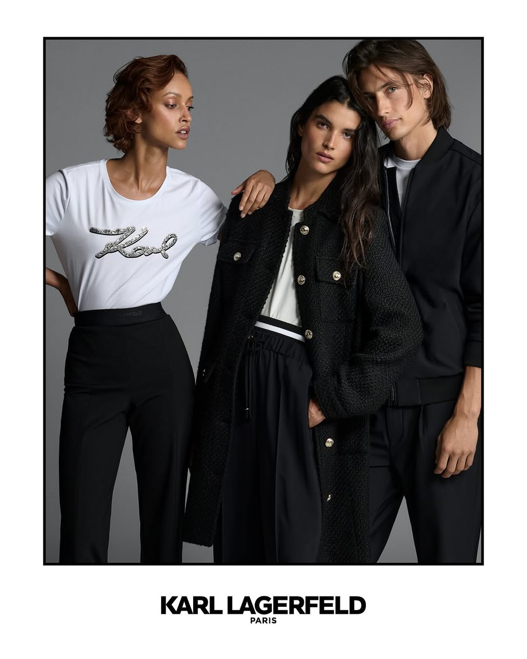 KLP FALL 25
Photo @chriscolls @serlin.art 
Style @celiaazoulay @thewallgroup 
Makeup @maudlaceppe @homeagency 
Hair @wardhair4real @homeagency 
Set @jackrflanagan 
Model @bettyschupp @thelionsmgmt 
@itspaulasoares @womenmanagementny @jamescturlington 
Production @jeremieroumilhac @mialacommare 
Creative @bigandpartners 
Client @karllagerfeld