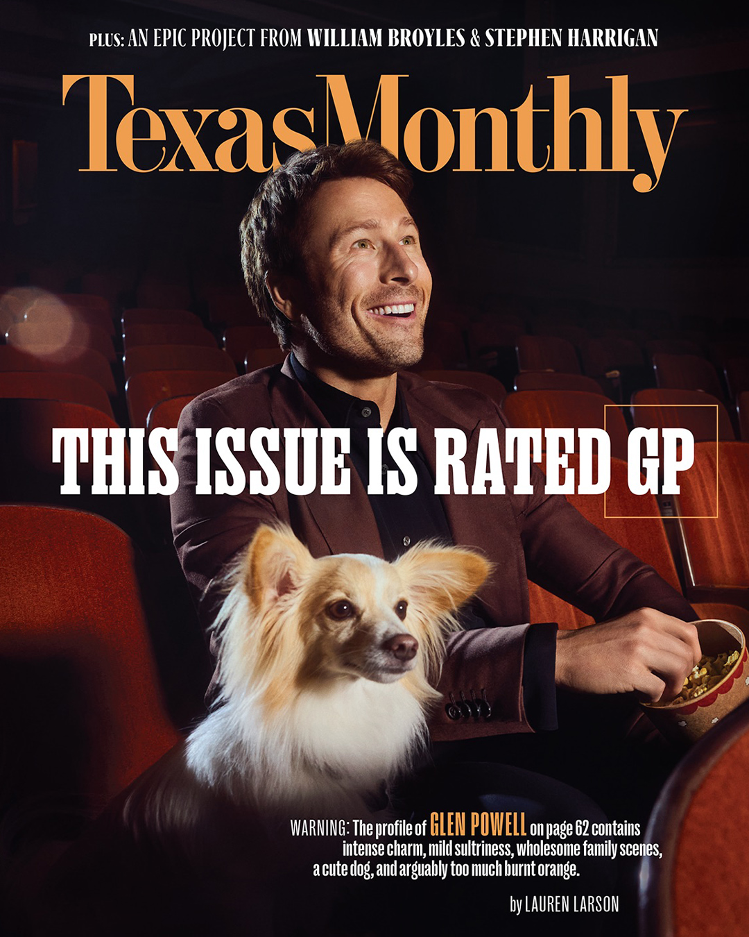 Sami Drasin X Glen Powell for Texas Monthly Nov. 25