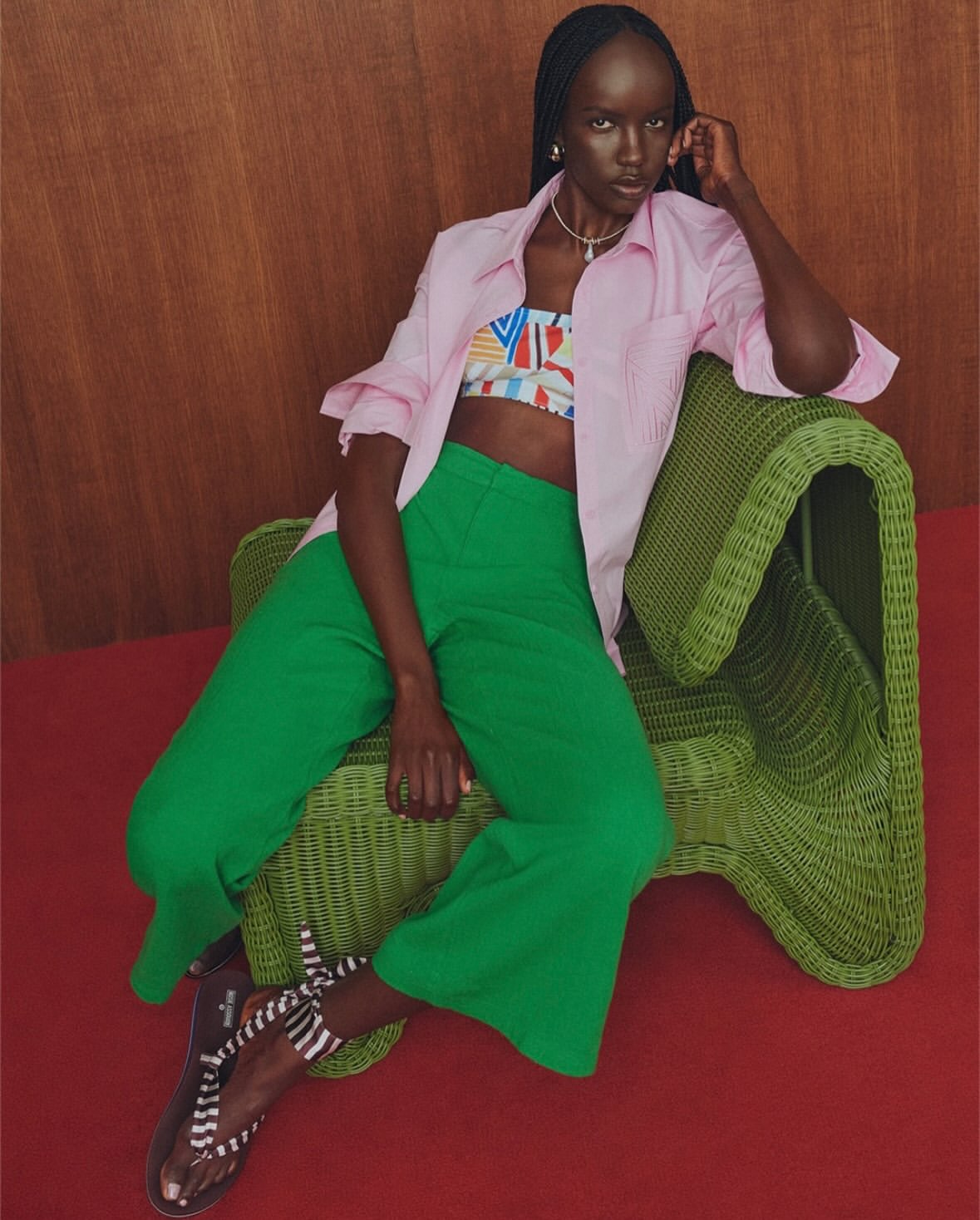 The new @rosie_assoulin x @target collab out now 😍 

#RosieAssoulin for #Target shot by @sumustecaplioglu and produced by @zachyproducer 
Creative @lyndsygilbertson @brennasigne 
Styling @natscicolone 
Makeup @tracymurphymua 
Hair @amber_duarte 
Nails @misspopnails 
Sets @mc.santana 
Thank you @tiffanidodge @tessalwarren ❤️🤍
#targetstyle #womensfashion #stripes