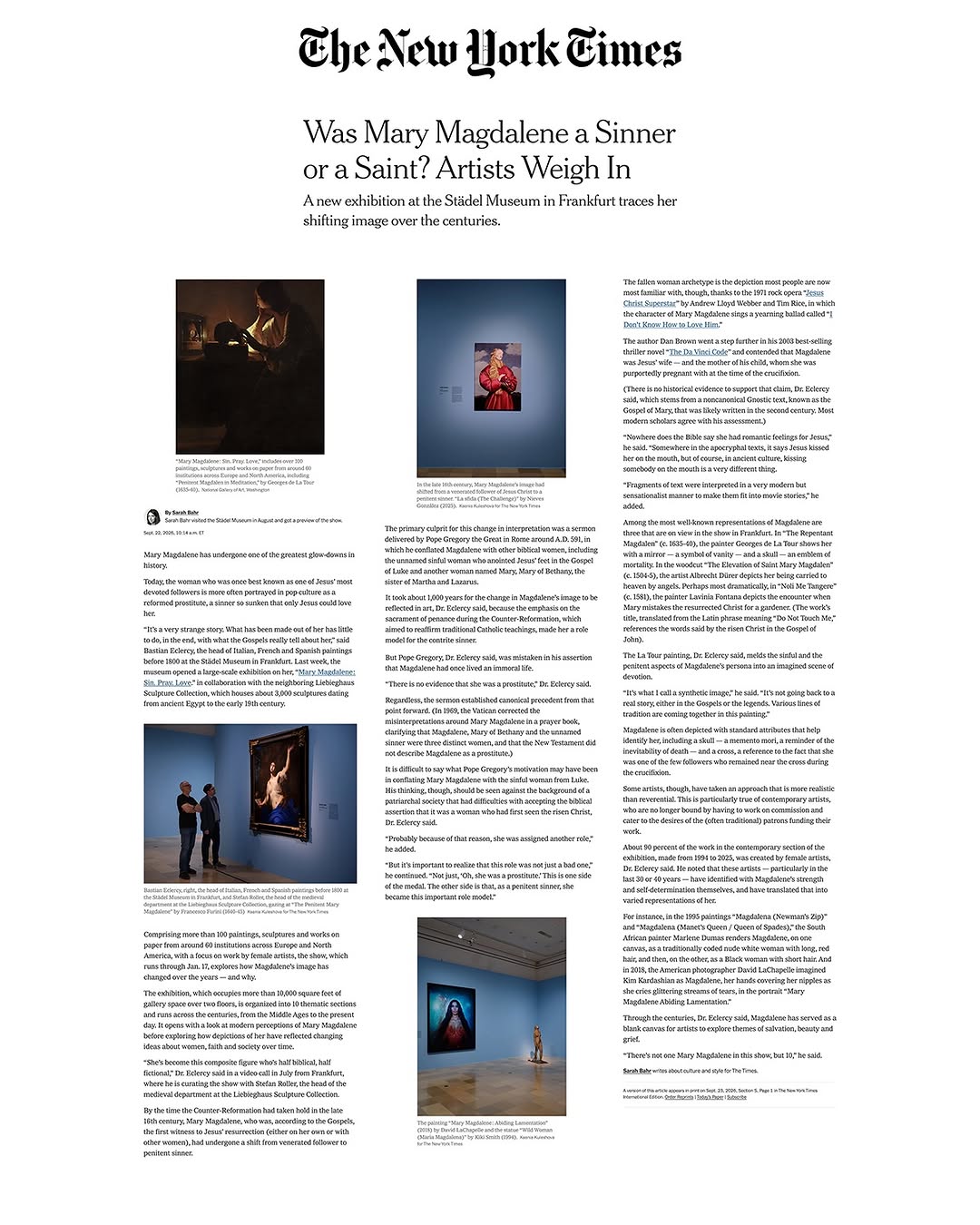 David Lachapelle X The New York Times Sep. 26