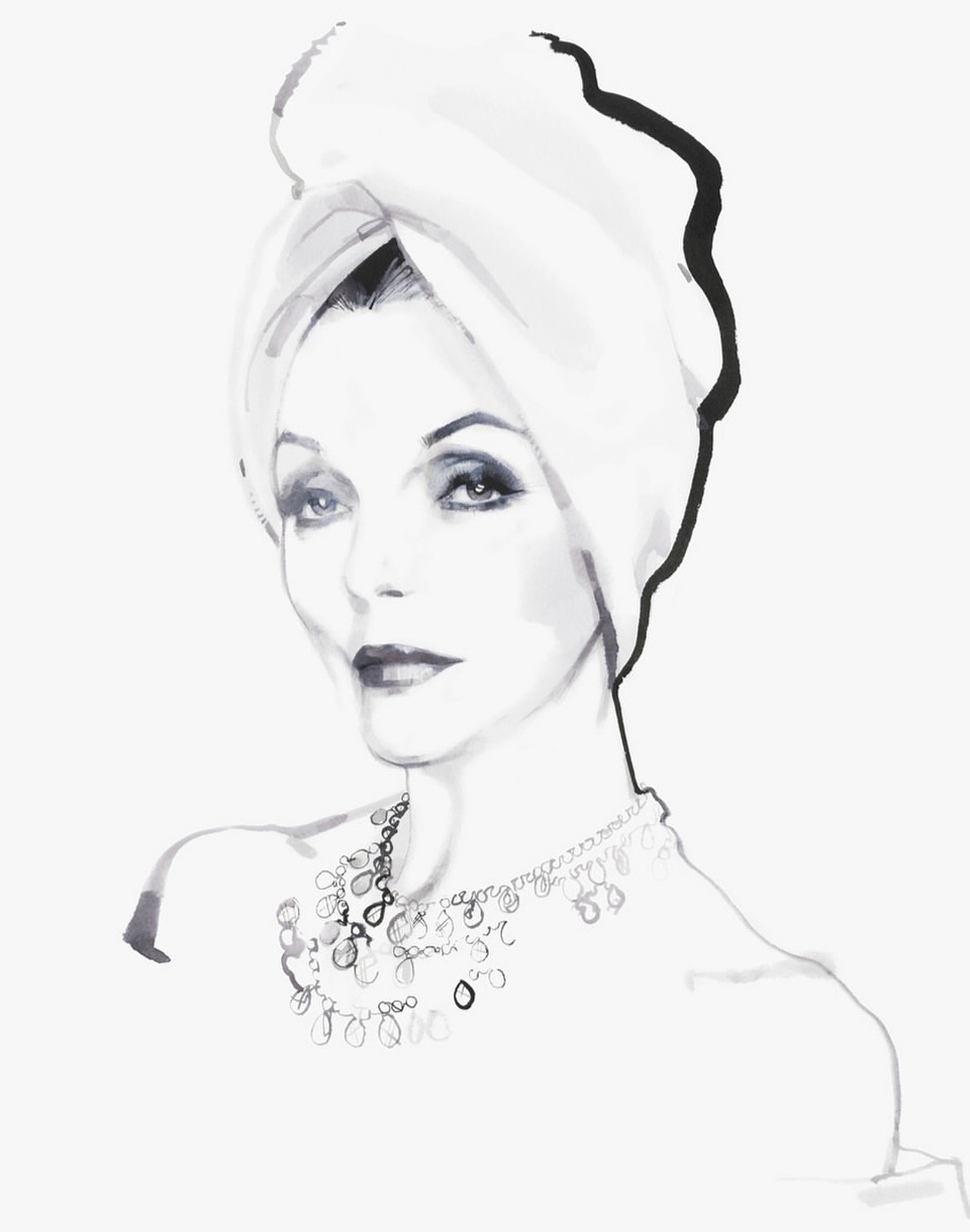 David Downton X Joan Collins for The New York Times Aug. 25