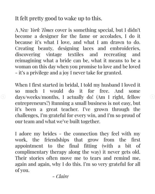 A special moment for @clairepettibone, whos...