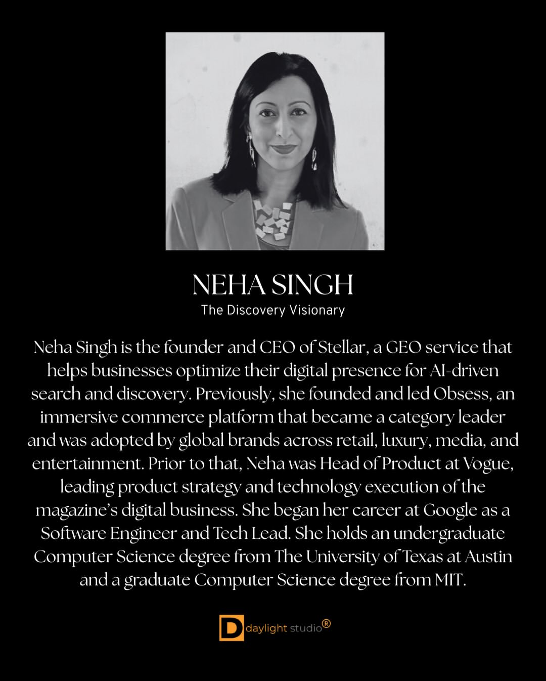 Kick off NYFW with an exclusive briefing at Daylight Studio. We’re moving past the AI hype to explore how the industry’s top leaders are using technology to refine, not replace, the craft of fashion.

The Main Event: 45-Minute Executive Panel a focused strategy session on the 2026 landscape featuring our Power Table:

▪️Angela Chan-Danisi (Moderator): Global Strategist & Forbes Contributor
▪️Marie Driscoll, CFA: The Wall Street Authority on Brand Valuation
▪️Cate Khan: CEO of Trendalytics (Predictive Logic & Data)
▪️Heidi Van Dyck: Founder of Athena Studio (The AI Co-Pilot)
▪️Neha Singh: Founder of Stellar AI & Obsess (Discovery Visionary)
▪️Chuks Collins: Founder of @chukscollinsofficial (The Designer’s Truth)

Who Should Attend Curated for NYC-based Brand Founders, Creative Directors, CEOs, and VCs. 

Registration is subject to approval to maintain a high-level networking environment. (Apply via link in bio) 

Date: Friday, Jan 23 | 6:00 PM – 9:00 PM 
Location: Daylight Studio, Flatiron : 50w 17th street, 2nd Floor, NY, 10011
Dress Code: Fashion-Forward. Embrace the Art of Dressing Well.