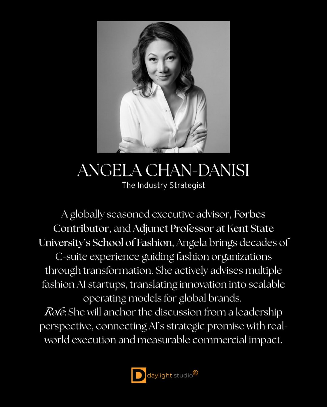 Kick off NYFW with an exclusive briefing at Daylight Studio. We’re moving past the AI hype to explore how the industry’s top leaders are using technology to refine, not replace, the craft of fashion.

The Main Event: 45-Minute Executive Panel a focused strategy session on the 2026 landscape featuring our Power Table:

▪️Angela Chan-Danisi (Moderator): Global Strategist & Forbes Contributor
▪️Marie Driscoll, CFA: The Wall Street Authority on Brand Valuation
▪️Cate Khan: CEO of Trendalytics (Predictive Logic & Data)
▪️Heidi Van Dyck: Founder of Athena Studio (The AI Co-Pilot)
▪️Neha Singh: Founder of Stellar AI & Obsess (Discovery Visionary)
▪️Chuks Collins: Founder of @chukscollinsofficial (The Designer’s Truth)

Who Should Attend Curated for NYC-based Brand Founders, Creative Directors, CEOs, and VCs. 

Registration is subject to approval to maintain a high-level networking environment. (Apply via link in bio) 

Date: Friday, Jan 23 | 6:00 PM – 9:00 PM 
Location: Daylight Studio, Flatiron : 50w 17th street, 2nd Floor, NY, 10011
Dress Code: Fashion-Forward. Embrace the Art of Dressing Well.