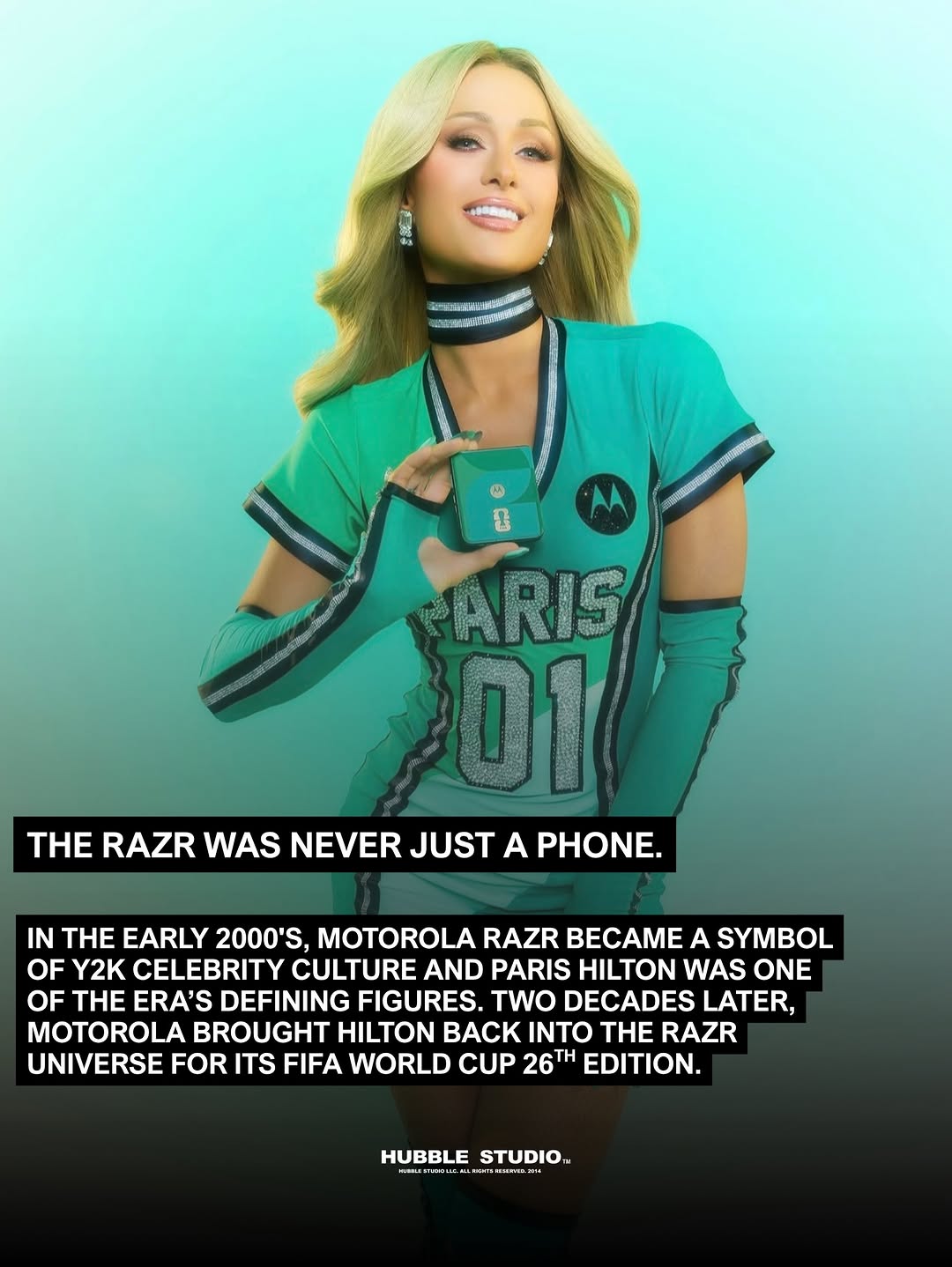 From the Hubble Studio archive:
@parishilton for @motorolaus.
The Motorola razr wasn’t just a phone. In the 2000s, it became part of the uniform of celebrity culture and Paris Hilton was one of the era’s defining figures ✨
Two decades later, the two came back together for Motorola’s FIFA World Cup 26™ Edition.
Paris Hilton × Motorola.
Los Angeles, 2026.
Shot at Hubble Studio.
Photographer: @brianziff
Muse @parishilton
Client @motorolaus
Styling @marta.del.rio
Hair @sienree
Makeup @glamtechstevent
Sets @krystallschott
Nails @britneytokyo
Location @hubblestudio