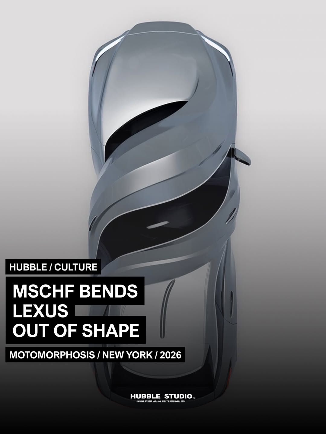 MSCHF bends Lexus out of shape.
For MOTOMORPHOSIS, MSCHF transforms two Lexus vehicles into full-scale sculptures inspired by the exaggerated distortions of digital animation.
The RZ 450e bends into a continuous loop, while the RX 450h+ twists into a spiral. MSCHF calls them “Form Cars.”
MSCHF × Lexus
New York, September 24–26.
On our radar at Hubble Studio
#MSCHF #Lexus #MOTOMORPHOSIS #AutomotiveDesign #HubbleStudio
