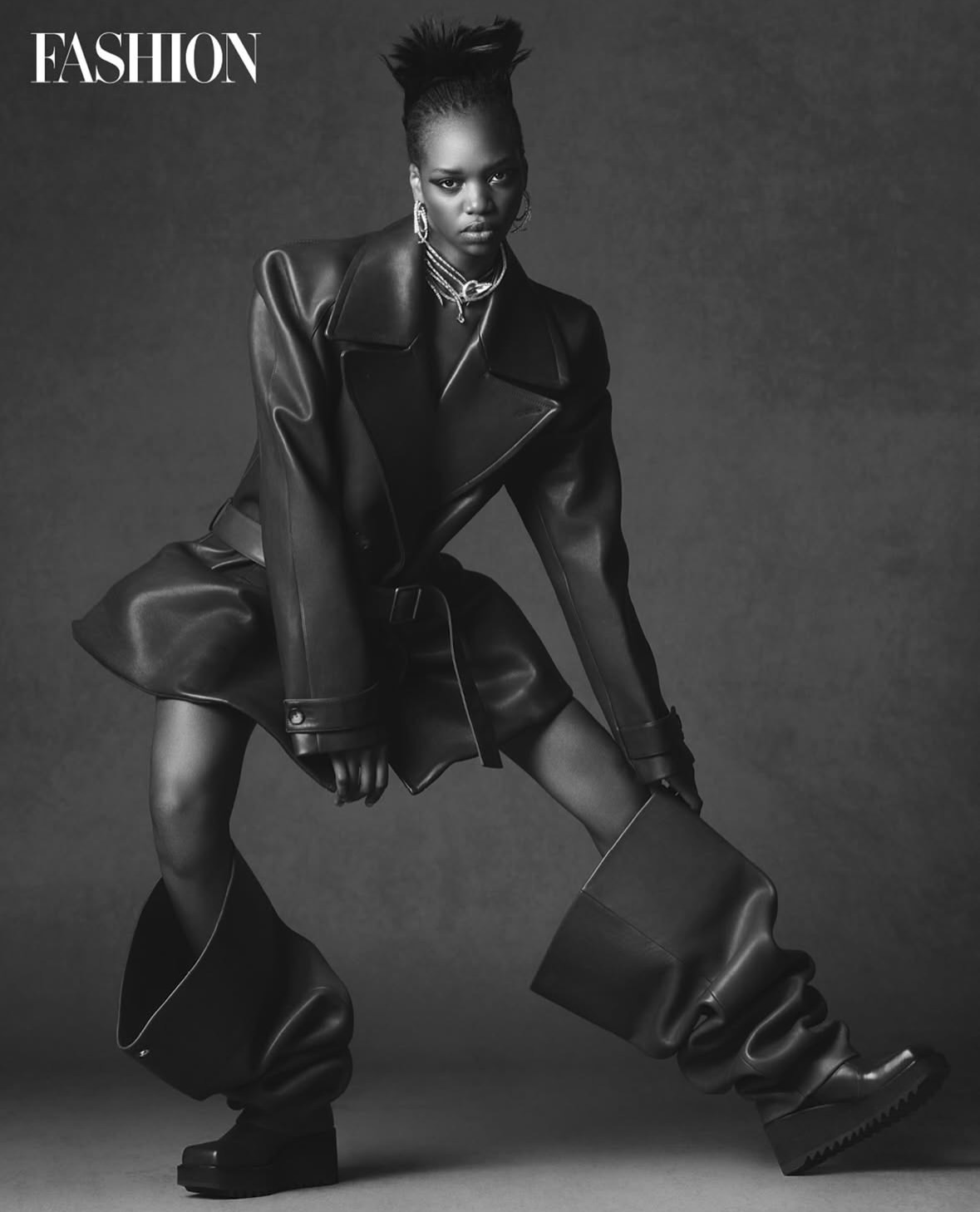 Here is a glamourous option without any dashes or hyphens:

•••
#repost

@fashioncanada Menswear steps into a new era this season. A monochromatic vision transforms into something bold sculptural and almost surreal. A study in shape movement and pure style.

Photographer @natashagerschon
Publisher @deidremarinelli
Creative director @georgeantono1
Editor in Chief Liz Guber
Stylist @ashleygalang
Makeup @beautyroom6 for @p1magency
Hair @ryanlmcgovern for @p1magency
Fashion assistant @chhataguptaa
Fashion intern @elektra.loves.kesha
Models @aaronhearn04 for @sutherlandmodel @mel_yanga for @wantmanagement