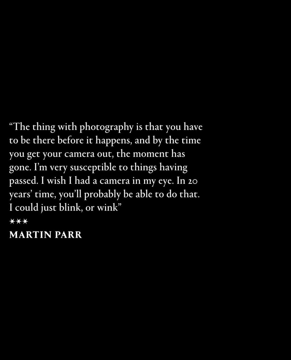 There are images that do not just document life but turn it into something luminous. Martin Parr transformed the ordinary into pure visual poetry. His eye, his colour, his wit, his truth. A legend whose vision will keep inspiring us forever.

•••
#repost 

@anothermagazine Rest in peace, Martin Parr. It was announced yesterday that the British documentary photographer has died, aged 73.

His career began when his grandfather handed him a camera, and gathered pace when he discovered Creative Camera magazine in the late 1960s, immersing himself in the work of Robert Frank and Garry Winogrand. “But what was most exciting for me was seeing the work of Tony Ray-Jones,” Parr told AnOther previously. In 1971, while studying photography at Manchester Polytechnic, he encountered Ray-Jones’ portraits of England in the late 1960s - pictures that, he recalled, stopped him in his tracks. “This was one of those moments when your life is changed. You see something and think, ‘Ahh, this is the aspiration I can look to in terms of work!’”

With his compass set, Parr headed out to photograph the coast and countryside of north England and Northern Ireland, creating black-and-white series that laid the groundwork for the next 50 years of his practice. “We are quite an eccentric nation, and the wryness of observation that Tony Ray-Jones did so well was something | aspired to myself,” he said. “There is a humour and there is always a tragedy - especially at the seaside.”

At the link in bio, we revisit a recent interview with the photographer, published to mark the release of his
autobiography 📲

#MartinParr @magnumphotos