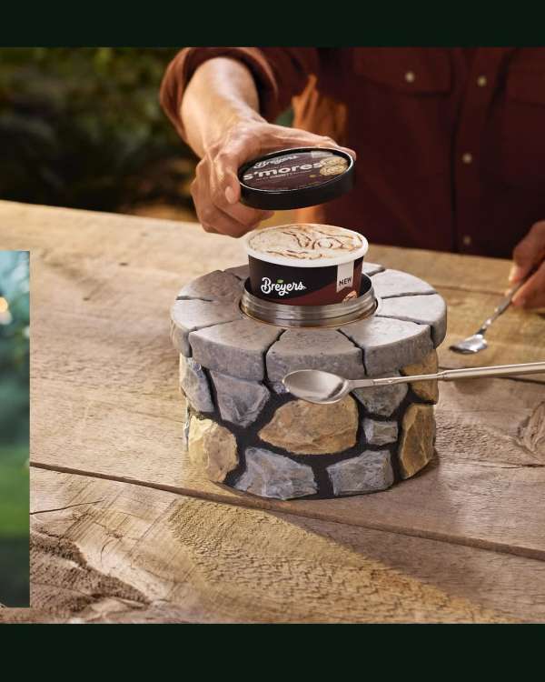Sharing some Breyers by the freezerpit 🏕️ S...