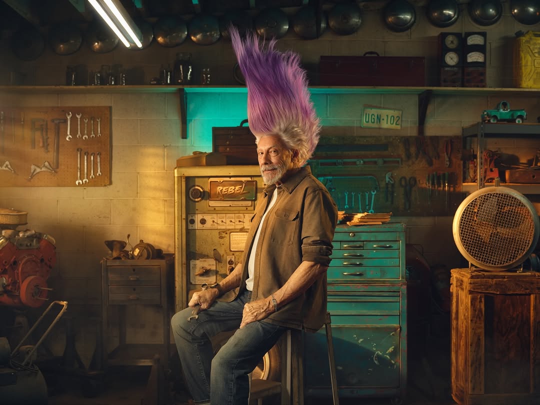 So fun to see a project go from concept to reality - especially when it involves working within camera and using practical means over AI tricks. 

A lot of hairspray, @crazypretty’s ingenuity and some good old fashioned movie magic brought these fun @justinbettman images to life - we had a blast producing this one.