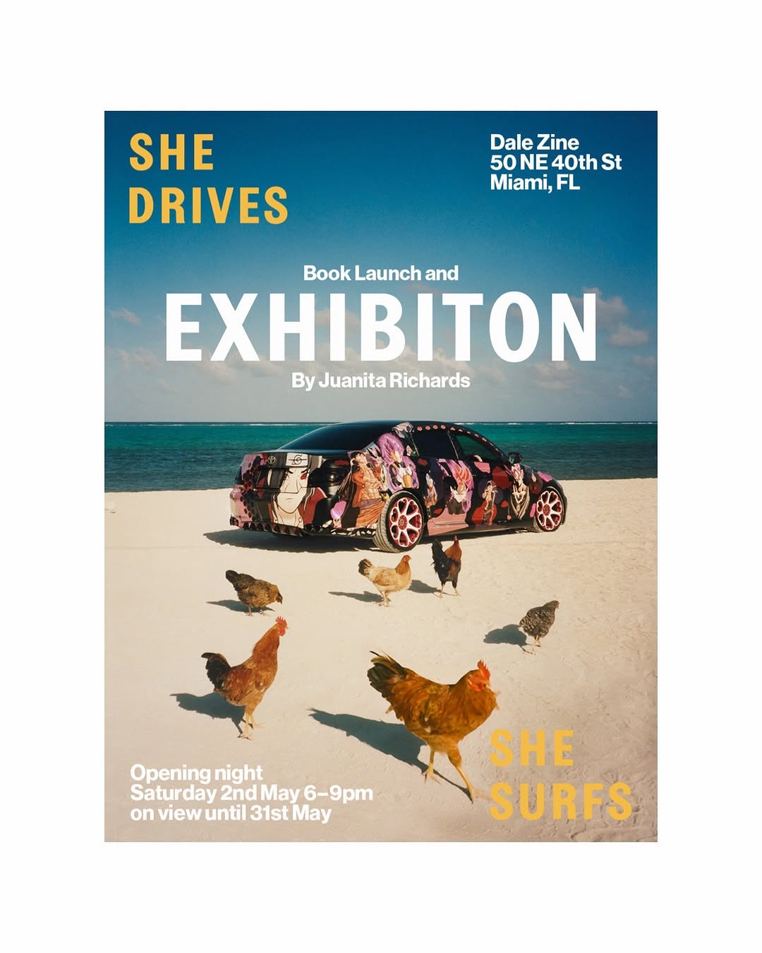 We are excited to share that She Drives She Surfs, the debut solo exhibition from director and photographer Juanita Richards (@juanitarichards_), is opening in Miami on May 2nd.
⠀⠀⠀⠀⠀⠀⠀⠀⠀
Following its London debut, the exhibition and accompanying book emerge from a deep admiration for Caribbean women and the often-overlooked subcultures they shape, offering a vivid, intimate study of movement, identity, and community.
⠀⠀⠀⠀⠀⠀⠀⠀⠀
Styling by @shandilatee
⠀⠀⠀⠀⠀⠀⠀⠀⠀
Opening Night
Saturday, May 2nd
6:00 – 9:00pm
⠀⠀⠀⠀⠀⠀⠀⠀⠀
Dále Zine
50 NE 40th St
Miami, FL 33137
⠀⠀⠀⠀⠀⠀⠀⠀⠀
#JuanitaRichards #SheDrivesSheSurfs