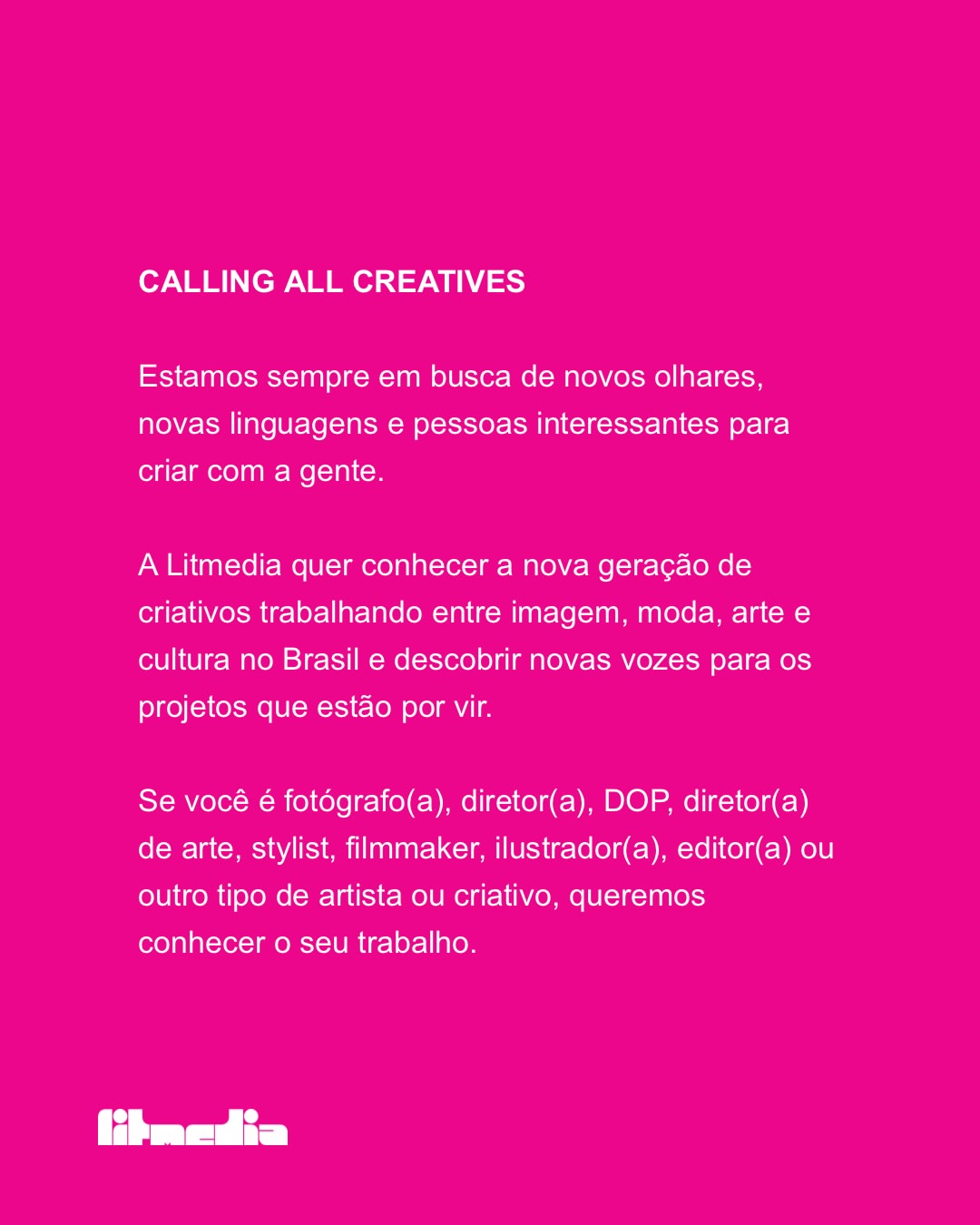 CALLING ALL CREATIVES