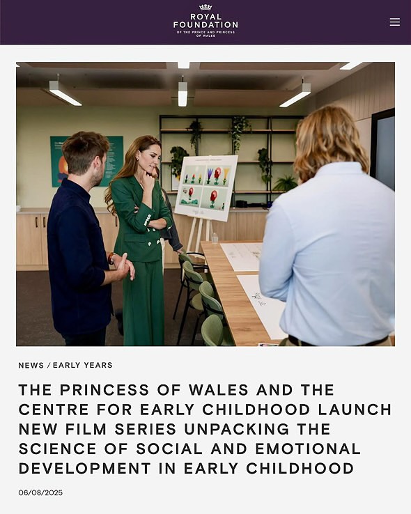 Owen Gildersleeve X Catherine, The Princess of Wales for The Royal Foundation Centre for Early Childhood Aug. 25