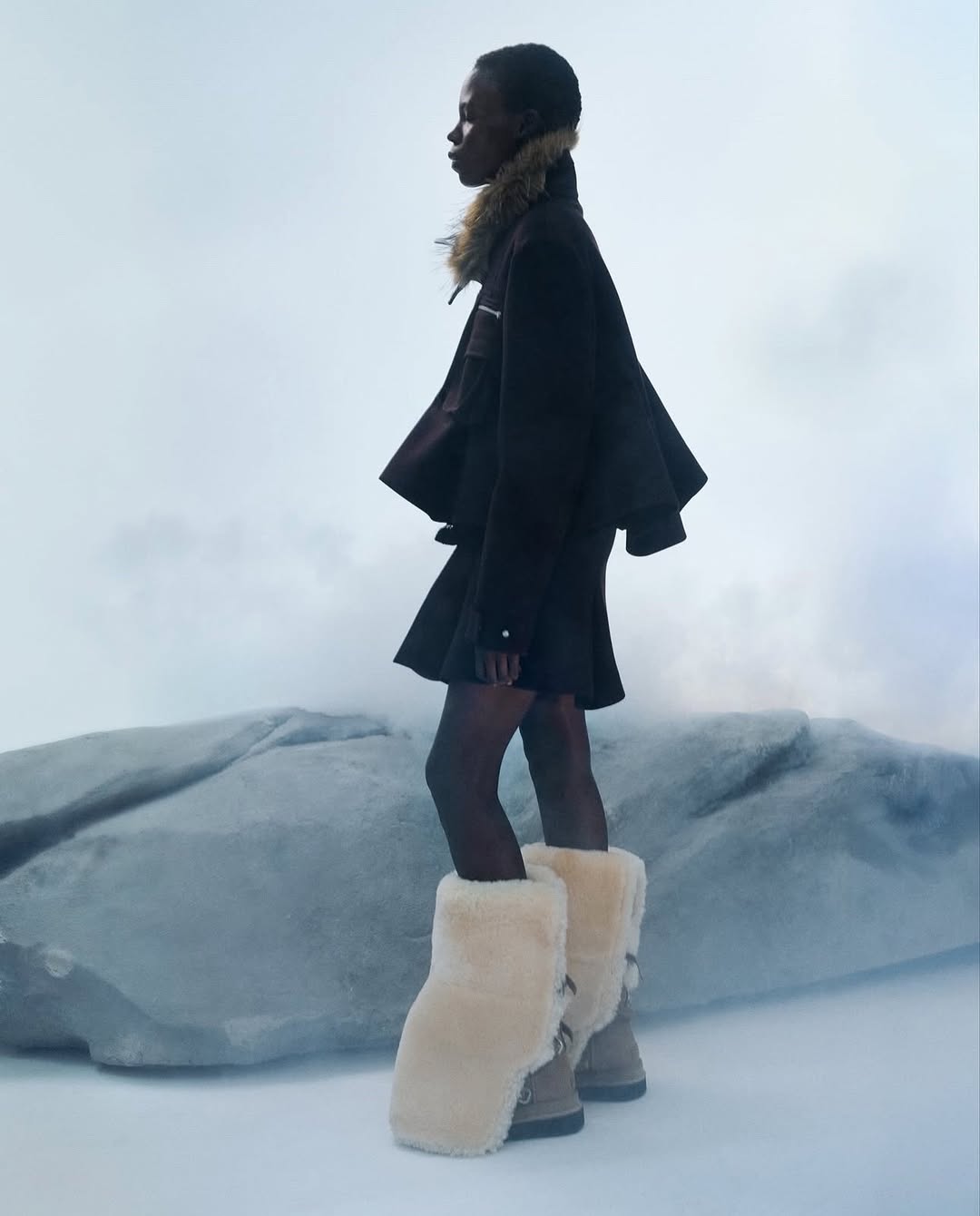sacai x UGG photographed by @tanyaposternak & @zposternak 

Hair Stylist: @ramoneyluv 
Makeup Artist: @mariaduhart 
Manicurist: @beatrice_eni 
Set Designer: @mila_ty 
Casting Director: @dmcasting 
Talent: @agellyva @ashleyradjarame @seanjung_ 

Shot in Paris, September 2025