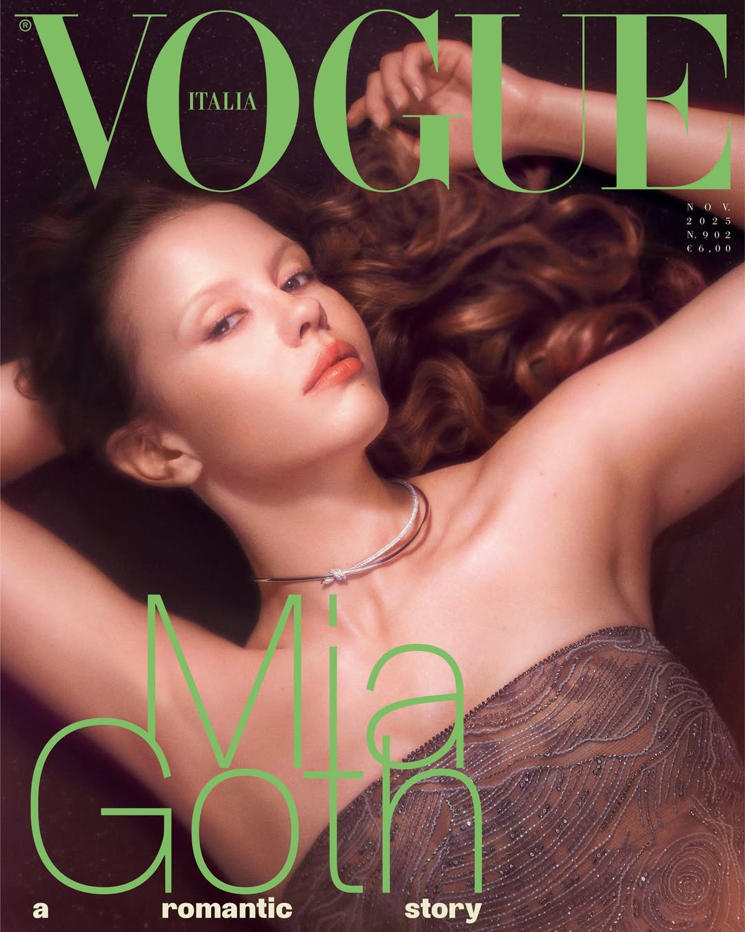 Mark Peckmezian X Mia Goth for Vogue Italia Nov. 25