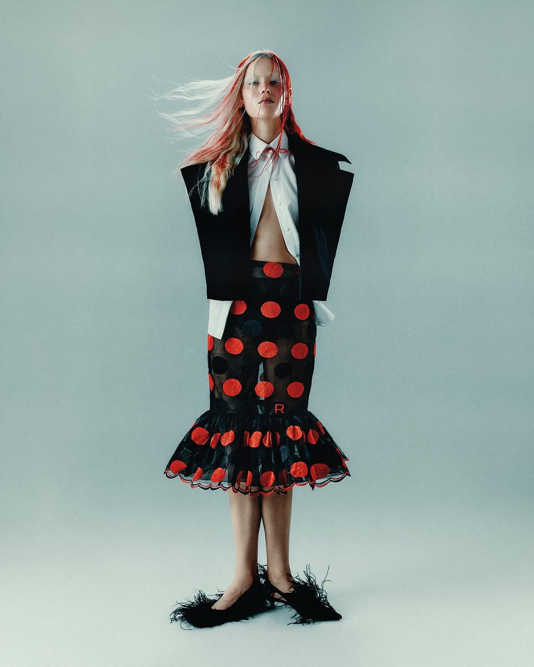Milk Presents: Metamorphic Muse by @perappelgrenstudio 

Shot in Paris at Le Petit Oiseau studio, muse Ine moves through bold silhouettes and unexpected textures:  from sharp-shouldered jackets to sheer, polka-dotted skirts, from sculptural volume to soft, feathered accents.

The styling draws from couture, flamenco, and corporate dress codes, but with a twist. Playful explorations in posture and scale allow a hint of humor to run throughout, showcasing identity, performance, and transformation.

“Metamorphic Muse invites you to see fashion not just as what we wear, but as something we step into. Shape shifting, expressive and always evolving.” 

CREDITS: 
Photographer: @perappelgrenstudio 
Model: @ine.ml @modelwerk 
Styling: @anna_castan 
Hair: @eduardobravo 
Make-Up: @aurelia.liansberg 
Retouch: @romario.maheer 
1st Light: @elena.santolaya 
2nd Light: @fabianbuerkle 
Digi: @lisaschafer_ 
Styling assistant: @yung_barns 
Studio: Le Petit Oiseau Va Sortir, Paris