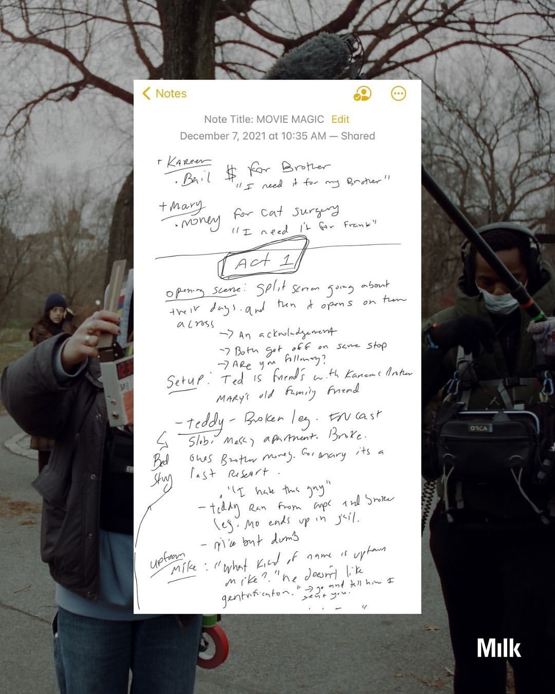 “OR SOMETHING”, a film by @maryconnorneely and @kareem

Before @subwaytakes ever hit the feed, Mary Neely and Kareem Rahma were already writing their own New York story. What began as a DM turned into a year of meetups, long talks, debates, and moments that eventually became a script.

@orsomething.mp4 , co-written by and starring Neely and Rahma, was shot guerrilla-style across New York in just 6 days on what they call an “insanely low budget.” The pair shared with Milk exclusive notes, texts, and scratch pages from the early process that shaped the film’s foundation.

A fleeting connection between two strangers navigating the city and each other, a full-fledged indie triumph born from conversation.

Or Something is available to rent or buy on Vimeo and Fandango, expanding to other platforms and streaming services soon.

Credits:
Also Starring @bswardell @zz_nyc 
Directed by @jeffreyschroederfanpage 
Produced by @maryconnorneely @kareem @jeffreyschroederfanpage @drodblackwell @sophiaherx
Edited by @peteohs
Cinematography by @jeffleedscohn
Production Design by @isshegarcia
Wardrobe Styling by @impressiveluke
Color Correction by @breezus_christ
Sound Mix by @deansamuelwhite
Sound Effects by @nikolayantonov_
Original Score by @ian_sweeeeet
Casting by @ruby.mccollister
Distributed by @factory_25