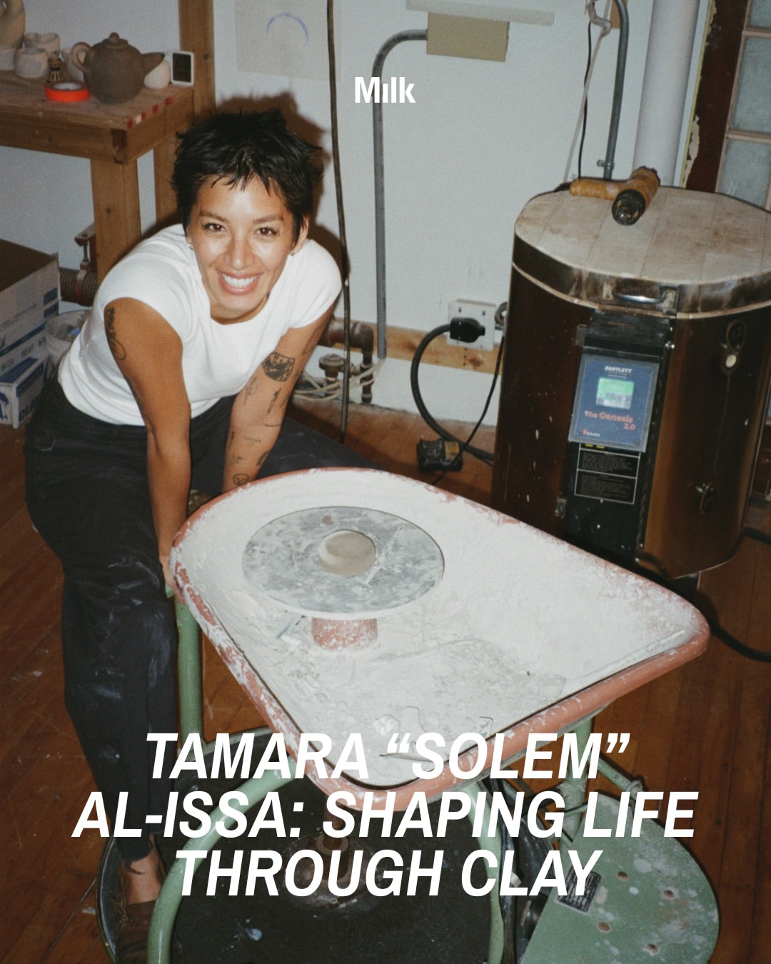 Artist Spotlight: Based in Toronto, Tamara “Solem” AI-Issa is a Syrian-Filipina sculptural artist who uses old ceramic traditions of SWANA and South Asia to revisit timelines and shape vessels that echo the rituals, architecture, and histories that impacted her.

Originally studying physiology, Solem found herself turning to the wheel unpremeditatedly. What began as apprenticeship in a small studio evolved into something more permanent: a practice rooted in intuition, demand, and rhythm.

For Tamara, growth is communal. Through her travels for collaborations with fellow artists and teaching, her reservoir of creativity is pooled and refilled. “Through learning about others, I learn about myself, which shapes my worldview and supports my growth as a creative,” she shares.