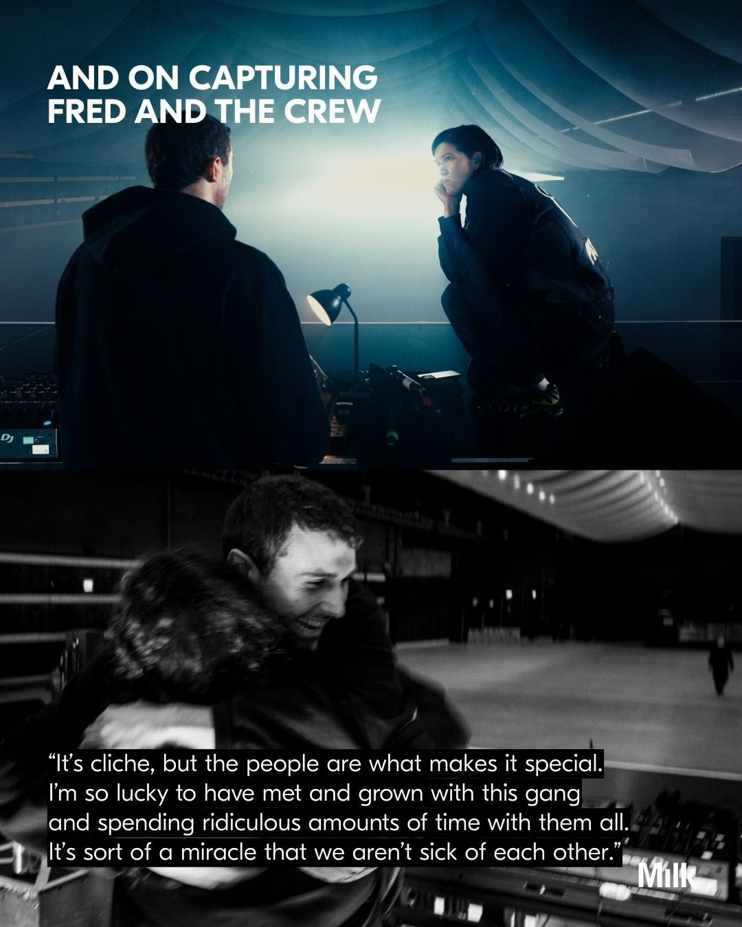 About Last Night: For six nights in January, @fredagainagainagainagainagain took over NYC for his
USB002 residency, transforming @eastendstudioslany ‘s warehouse into an interim of sound and
connection.
Behind the decks and deep in the crowd was @theobatterham, who’s been capturing Fred’s world for the past five years. Theo’s relationship with photography started early, when his older brother’s school project led them to build a makeshift darkroom in their home bathroom. A spark that’s since grown into a practice of chasing light in rooms filled wall to wall with crowds.
For Theo, it’s never been about the final image, but the free-floating emotions orbiting it.
“I’ve realised over time that the photos I love the most evoke real emotions. Hopefully that resonates with
people when they look at my work. Whether that’s the most joyful moment of a show, or the aftermath
when everyone is coming down from that high.”
Credits:
All images captured by @theobatterham