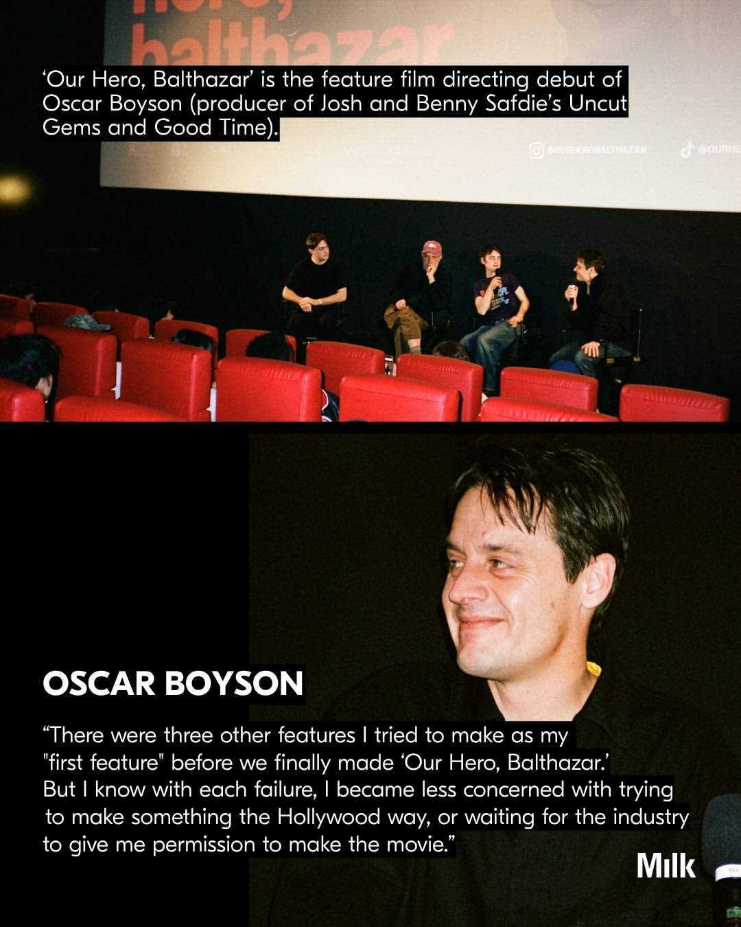 A headlong race through a world where success can be measured in engagement and tragedy has become content.

In ‘Our Hero, Balthazar,’ Oscar Boyson’s (@skipmccoy) feature directorial debut, from a script co-written with Ricky Camilleri, two neglected teenagers are thrown together by a chance online encounter. Boyson, whose background helped shape independent culture as the A24/HBO producer behind Uncut Gems, Good Time, and projects spanning Greta Gerwig, Noah Baumbach, Jay-Z, and Casey Neistat.

Privileged yet lonely New Yorker, Balthy (Jaeden Martell) eager to enact heroism to impress his activist crush, tracks down Solomon (Asa Butterfield, @asabopp), a Texas teen posting violent threats into the void. Also starring Noah Centineo (@ncentineo), what begins as a misguided attempt at intervention unfolds into an unlikely bond, a journey that transforms both their lives in ways both terrifying and absurd.

Darkly comic, unsettling, and deeply reflective of a generation raised online.

Credits:
New York Premiere images courtesy of Tania Veltchev
All other assets provided by the Our Hero, Balthazar team