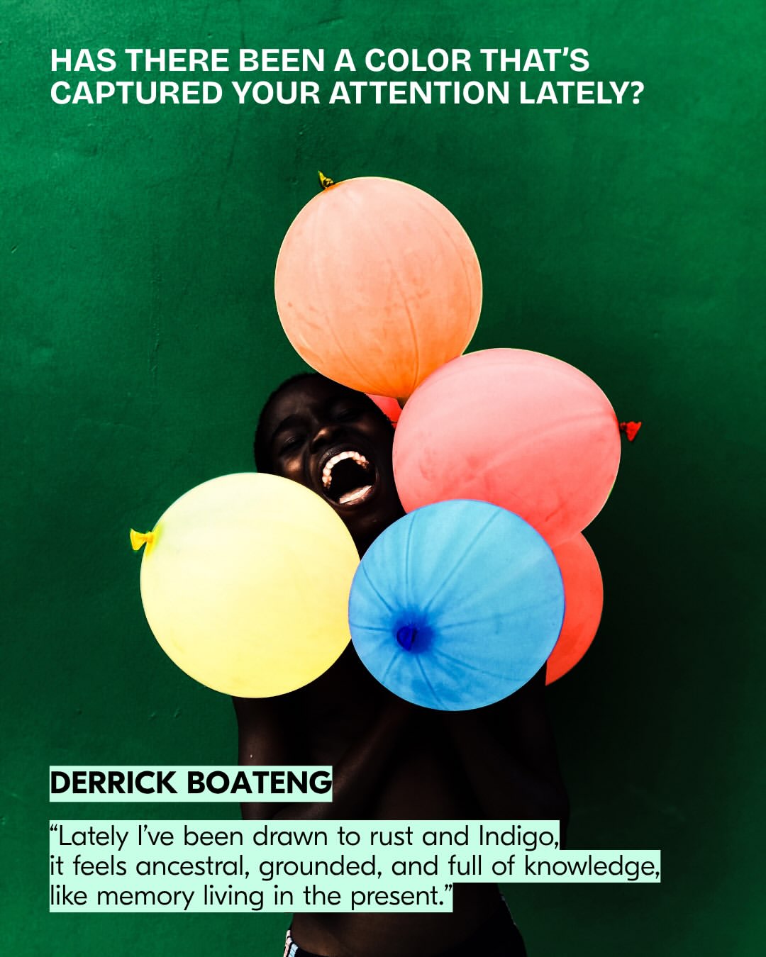 Artist Spotlight: Ghanaian photographer Derrick Ofosu Boateng’s (@derrick_o_boateng) world is built from color as language.
Derrick floods his images with saturated yellows, greens, reds, and blues, hues that echo those found on his country’s flag and hold deeper spiritual meaning across African culture, until the frame sits somewhere between photograph and painting.
In his book ‘Hueism’, you'll find images that unfold like an index of color. Each shade paired with the traditional African proverb or poem that sparked it.
“A big part of my purpose is to shift how the world views Africa and to help re-educate people on the richness, depth, and true essence of African culture.”
Images from ‘Hueism’, Derrick’s debut photobook.
