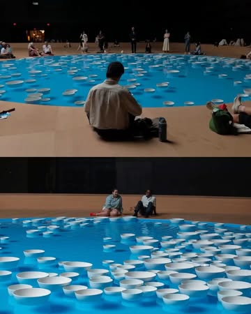 Surrounded by three pools holding nearly 30...