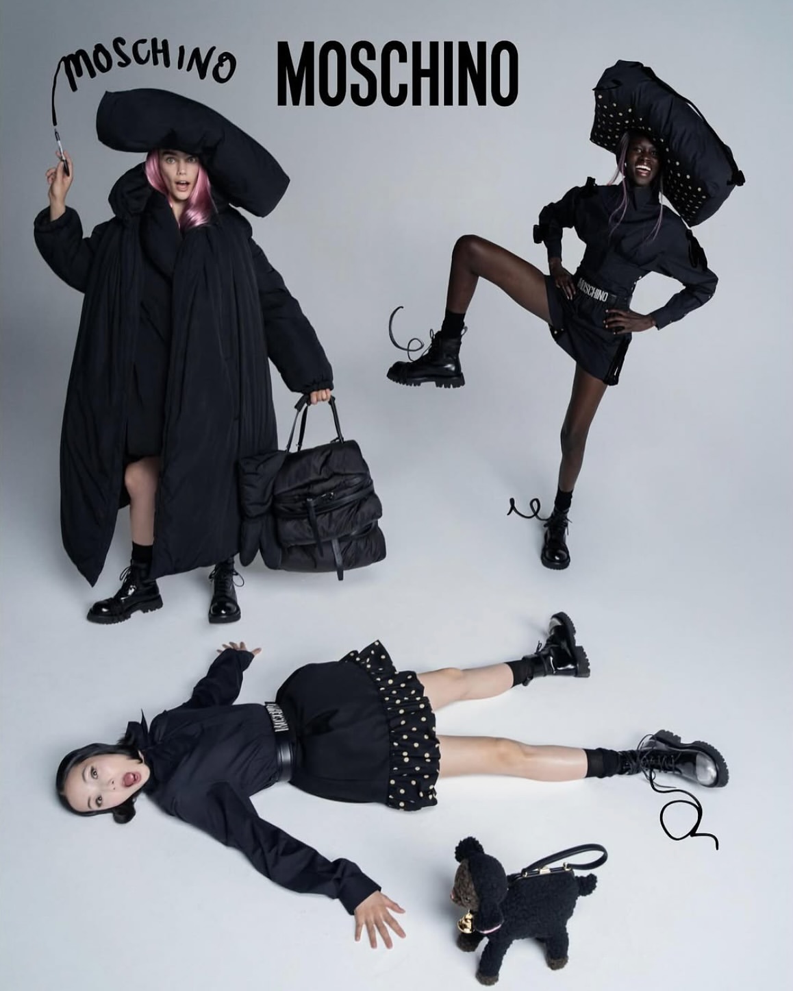 MOSCHINO FALL/WINTER 2025 BY ADRIAN APPIOLAZA. BETSY, REJOICE AND XIAO PHOTOGRAPHED BY TIM WALKER.

CLIENT: 
Moschino @moschino 

CREATIVE DIRECTOR: 
Adrian Appiolaza @adrianappiolaza 

PHOTOGRAPHER: 
Tim Walker @timwalker

STYLING:  
Alastair Mckimm @alastairmckimm

CREATIVE AGENCY & ART DIRECTION: 
BeGood Studios @beg00dstudios

TALENT: 
Betsy Gaghan @betsygaghan, Evie Saunders 
@_saunders10 , Xiǎowén @jujujuxiaowen ,Rejoice Chuol @rejoice_chuol 

HAIRSTYLIST:  
Eugene Souleiman @eugenesouleiman

MAKEUP ARTIST: 
Sam Bryant @sambryantmakeup 

MANICURIST: 
Trish Lomax @trishlomax

CASTING: 
Julia Lange @julialagecasting

PRODUCTION:
One Thirty-Eight Productions 
@onethirtyeightproductions