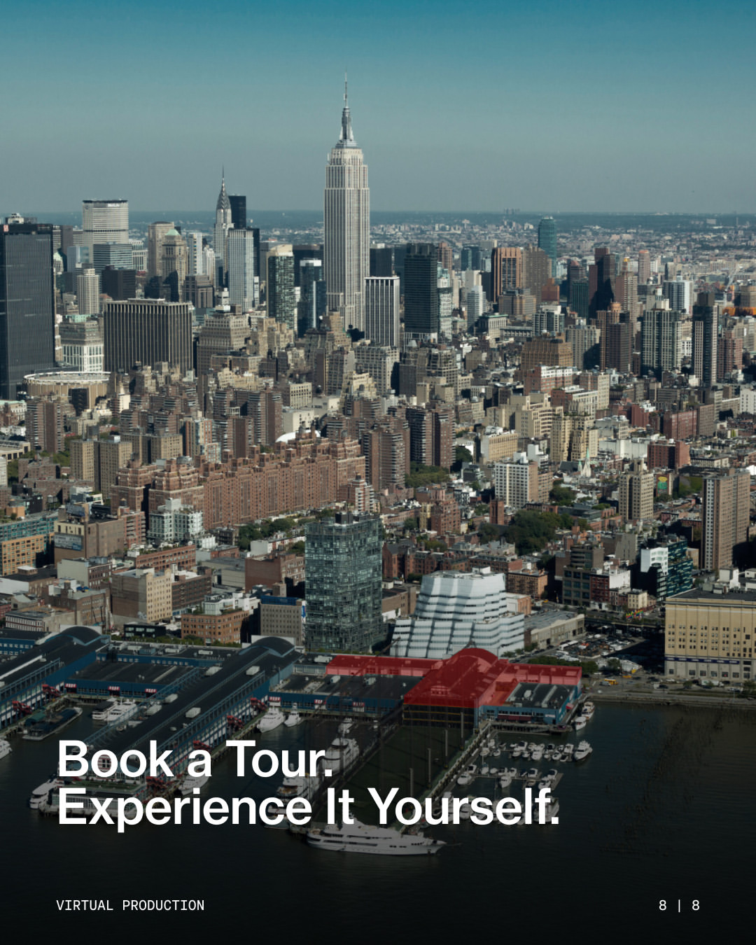 We don’t green screen. We world build.⁠
⁠
At PIER59 Studios, our LED Megawall — the largest in the Northeast — brings environments to life with 25 million pixels of pure potential. Paired with Unreal Engine, Disguise servers, and precision camera tracking, our virtual stages let productions go anywhere, anytime, without ever leaving Chelsea.⁠
⁠
Full immersion. Total control. Future-proof workflows.