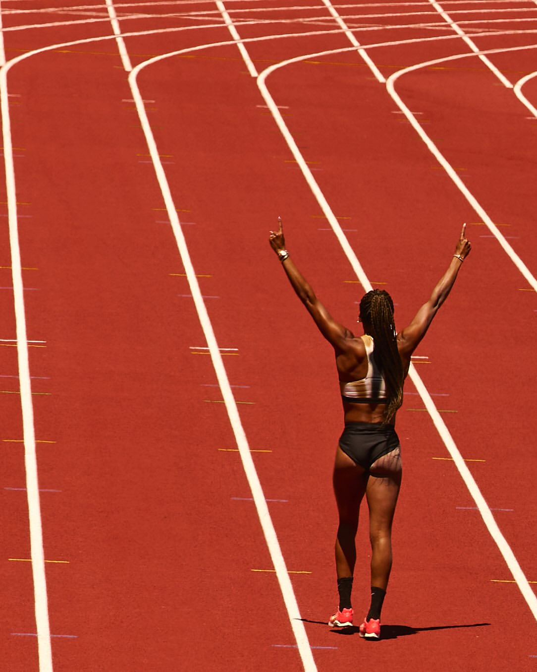 Pip Cowley X Tara Davis-Woodhall for Nike Prefontaine Classic Jul. 25