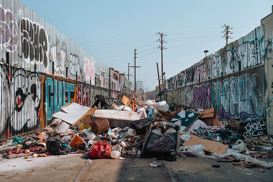 Arts District still life.  #dtla #graffiti #trash @eyeforwardinc