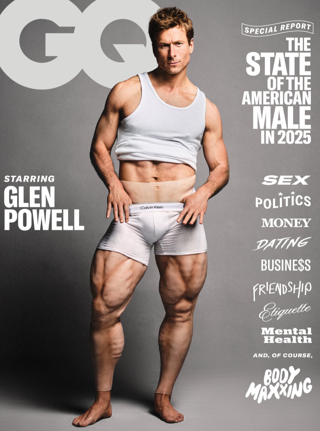GQ- The state of the american male in 2025 starring @glenpowell
@gq 

Photographer: @blobbybloherty 
Stylist: @tobiasfrericks
Groomer: @larrykinghair
SFX artist: @tildax_x_
Set designer: @joshstovell
Tailor: @fayeeo
Production: @roscoproduction
Post Production: @inkretouch

#GQ #RoscoProduction