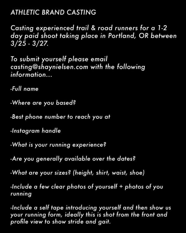 ATHLETIC BRAND CASTING! Casting experienced...