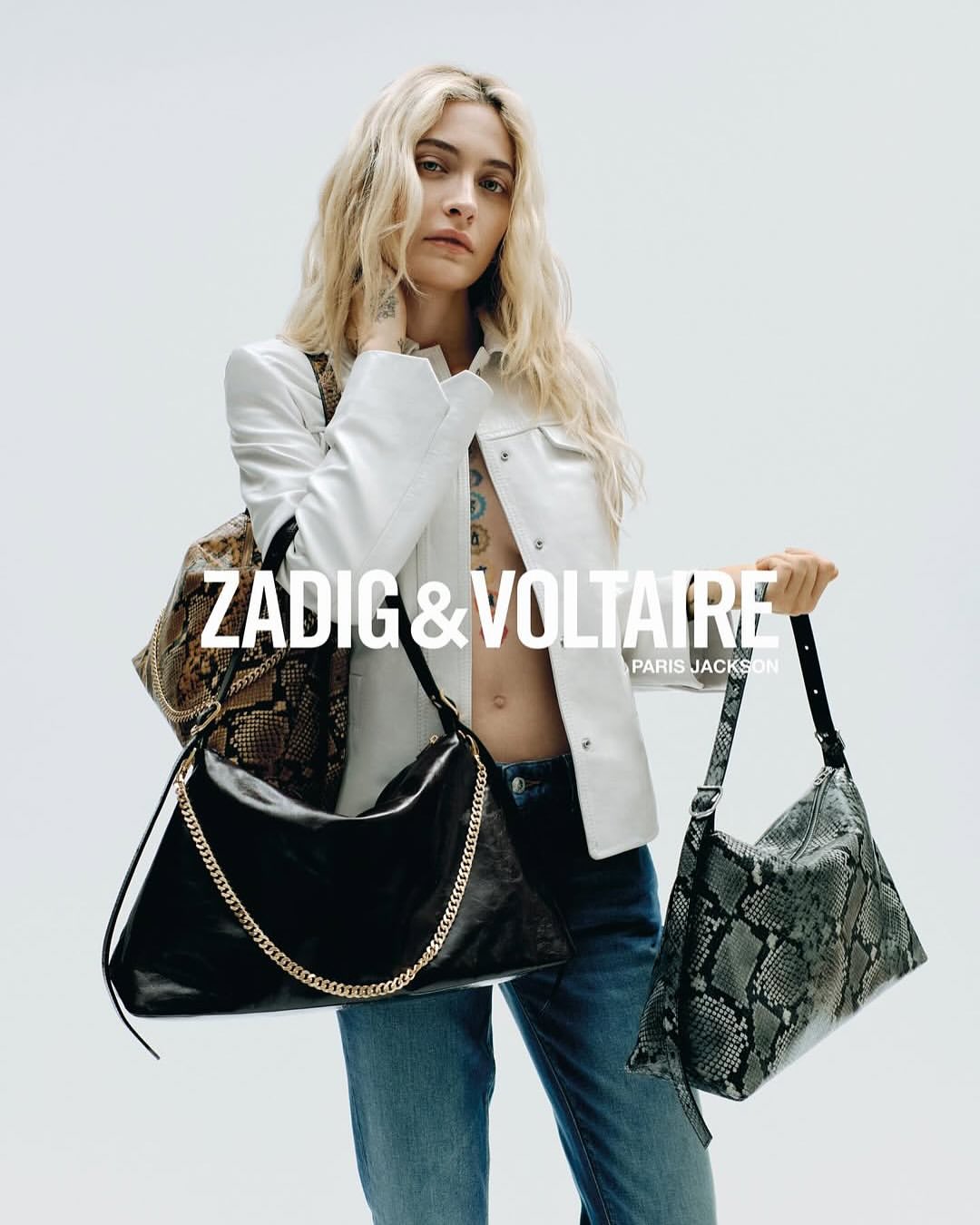 Zadig & Voltaire, Fall Winter 25 with Paris Jackson

Paris Jackson embodies the spirit of Zadig & Voltaire in the house’s Fall-Winter 2025 campaign, a visual journey that fuses attitude with artistry. Captured through the lens of Max Hoell, the campaign reimagines the brand’s rebellious essence with a refined edge, presenting Jackson in effortlessly striking ensembles that blur the line between elegance and subversion.
Each image reveals a new facet of her persona, from the untamed allure of a faux-fur statement coat and darkened lenses to the bold sensuality of a crisp white jacket layered with chains. The narrative moves between strength and spontaneity, introspection and freedom.
The styling celebrates tactile contrasts: shaggy textures, well-worn denim, tailored silhouettes, and exaggerated proportions that redefine modern rebellion with couture precision.

Creative Direction @zadigvoltaire
Photographer @‌maxhoell
Talent @parisjackson
Styling @victoiresimonney
Post House @sheriff.projects
#sheriffprojects