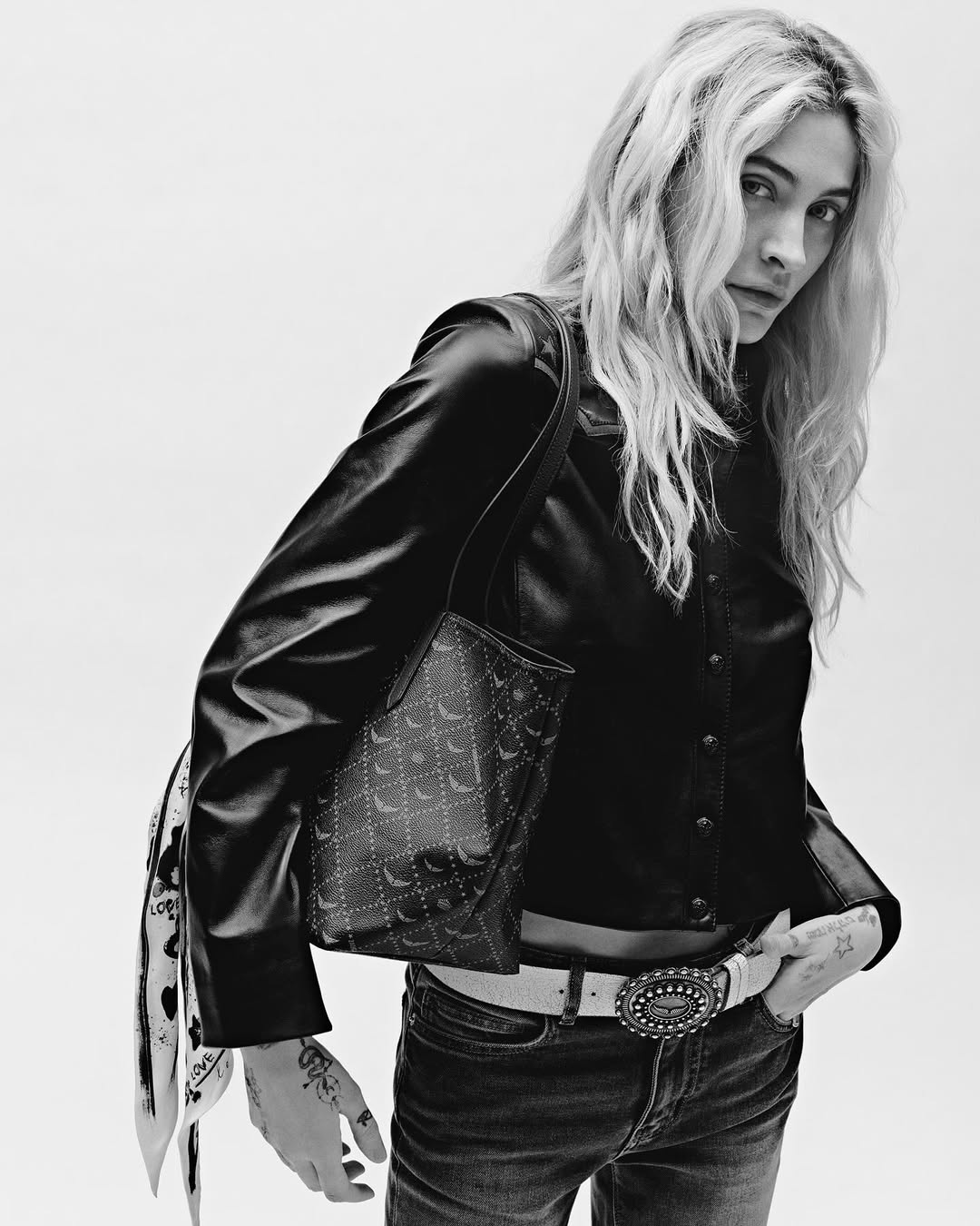 Zadig & Voltaire, Fall Winter 25 with Paris Jackson

Paris Jackson embodies the spirit of Zadig & Voltaire in the house’s Fall-Winter 2025 campaign, a visual journey that fuses attitude with artistry. Captured through the lens of Max Hoell, the campaign reimagines the brand’s rebellious essence with a refined edge, presenting Jackson in effortlessly striking ensembles that blur the line between elegance and subversion.
Each image reveals a new facet of her persona, from the untamed allure of a faux-fur statement coat and darkened lenses to the bold sensuality of a crisp white jacket layered with chains. The narrative moves between strength and spontaneity, introspection and freedom.
The styling celebrates tactile contrasts: shaggy textures, well-worn denim, tailored silhouettes, and exaggerated proportions that redefine modern rebellion with couture precision.

Creative Direction @zadigvoltaire
Photographer @‌maxhoell
Talent @parisjackson
Styling @victoiresimonney
Post House @sheriff.projects
#sheriffprojects
