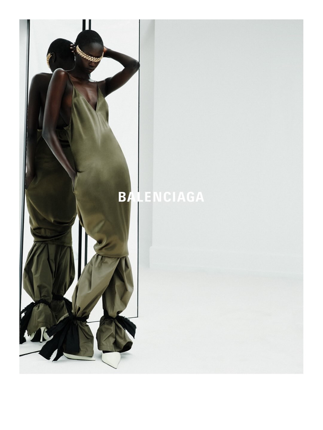 Balenciaga Spring 27 Collection

For Spring 2027, Pierpaolo Piccioli reimagines Balenciaga’s couture legacy through a study of freedom, movement and form.
Built around the concept of the “unsized”, the collection places the body at the center of creation, with fluid silhouettes shaped by fabric rather than structure. Featherlight materials, softened tailoring and reengineered house signatures blur the boundaries between couture and everyday dressing.
Photographed by Robin Galiegue at the threshold of Balenciaga’s historic Avenue George V headquarters, the lookbook captures a dialogue between heritage and reinvention, structure and ease, reality and imagination.

Creative Direction @balenciaga
Photographer @robingaliegue
Styling @imruh
Make Up @thomasdekluyver
Hair @benjaminmullerhair
Set Design @olivia_aine_
Post House @sheriff.projects
#sheriffprojects