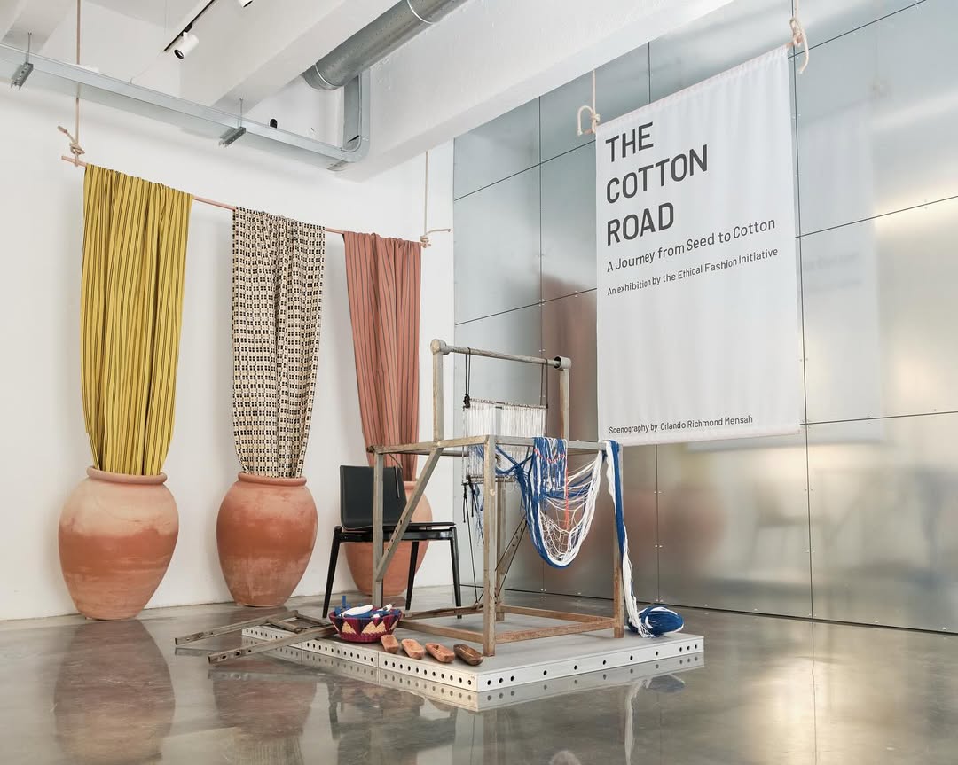 Spring Studios coordinated and produced The Cotton Road by @ethicalfashion at @10corsocomo during Milan Fashion Week. 
The immersive exhibition traced West African cotton from field to fabric to fashion, with scenography by @orlandofficialle and displays of seeds, natural dyes, textiles, bags and shoes. 
The panel Beyond the Runway: Building Global Pathways for African Creatives amplified designers, thinkers and industry leaders reimagining inclusive, sustainable systems in fashion. 
Ethical Fashion Initiative is a program of the International Trade Centre that connects artisans in developing countries to global fashion value chains, prioritising fair pay, capacity building and sustainable production.