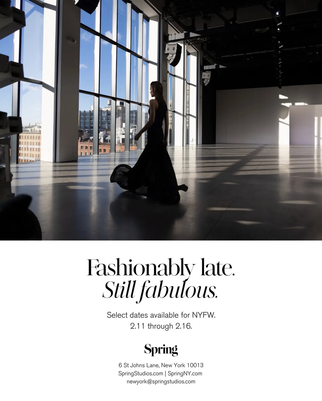 There are few places as special at 6 St Johns Lane to celebrate #NYFW. Select dates still available for February events and shows. 

See all spaces at springny.com