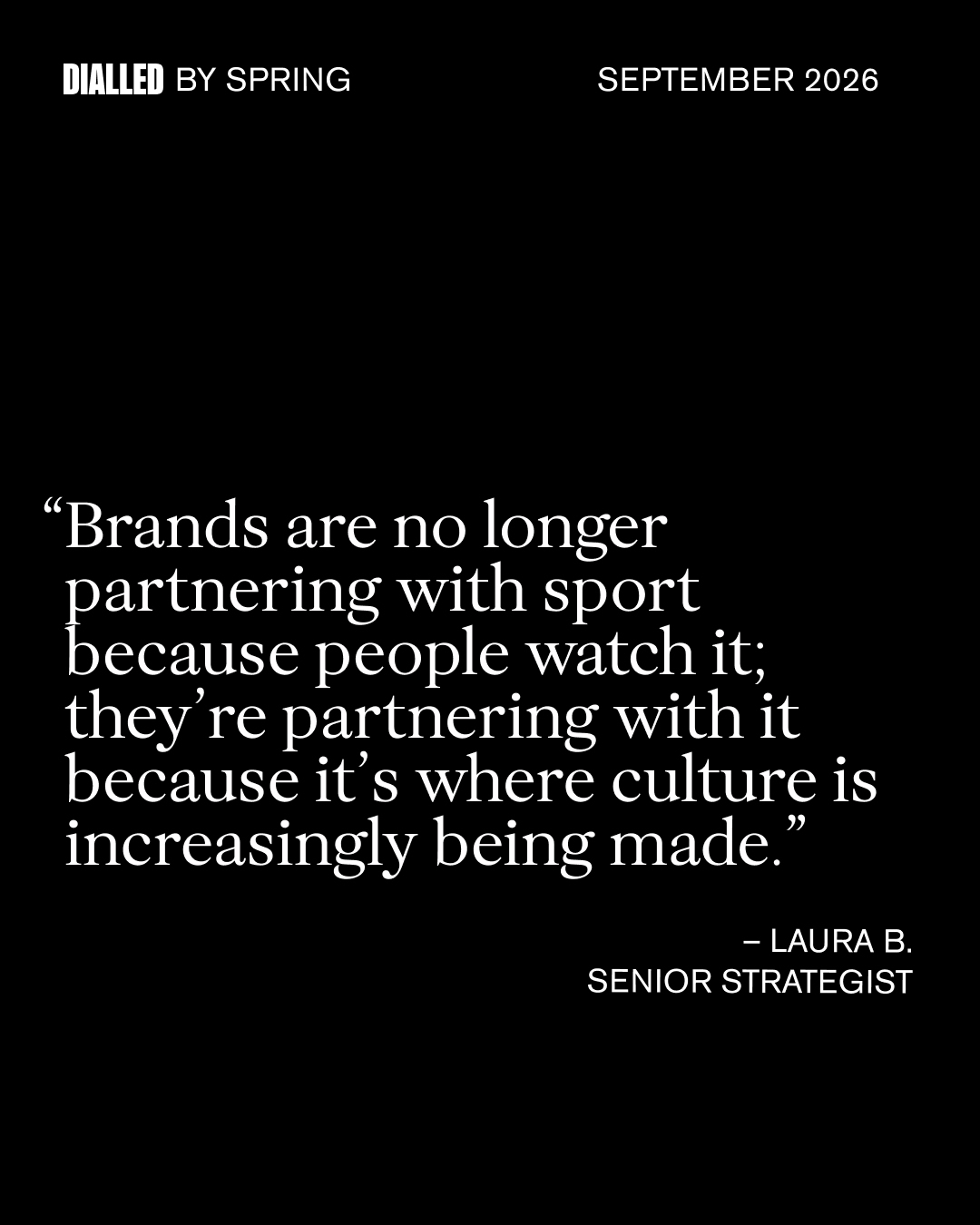 When did sport stop following culture and start sh...