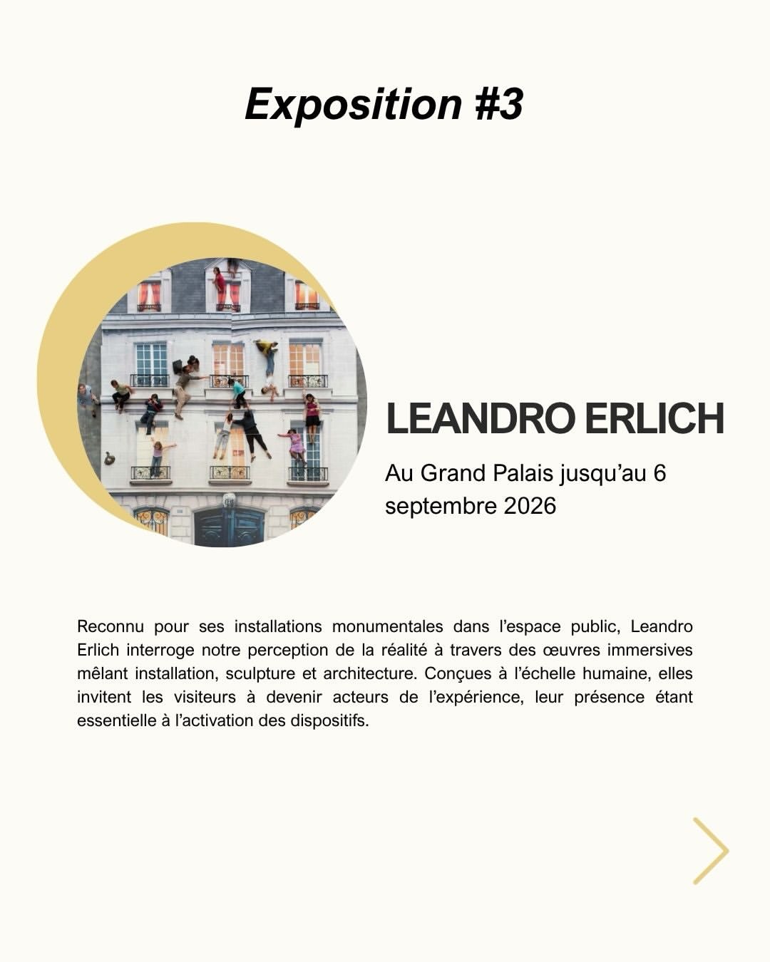 Voici notre séléction d’expo du moment à ne pas manquer !

FRAGILE BEAUTÉ - Au Jeu de Paume jusqu’au 24 septembre
RETROSPECTIVE DE GIANNI VERSACE- Au Musée Maillol jusqu’au 31 octobre
LEANDRO ERLICH - Au Grand Palais jusqu’au 6 septembre 2026
NORMES CORPS - Au Palais de Tokyo jusqu’au 13 septembre 2026
ZOO ART SHOW - À La Défense jusqu’au 24 décembre 2026
Et vous, quelle exposition a retenu votre attention cette saison ?

#studiodaguerre #parisphotographer #studiophoto #studiophotoparis