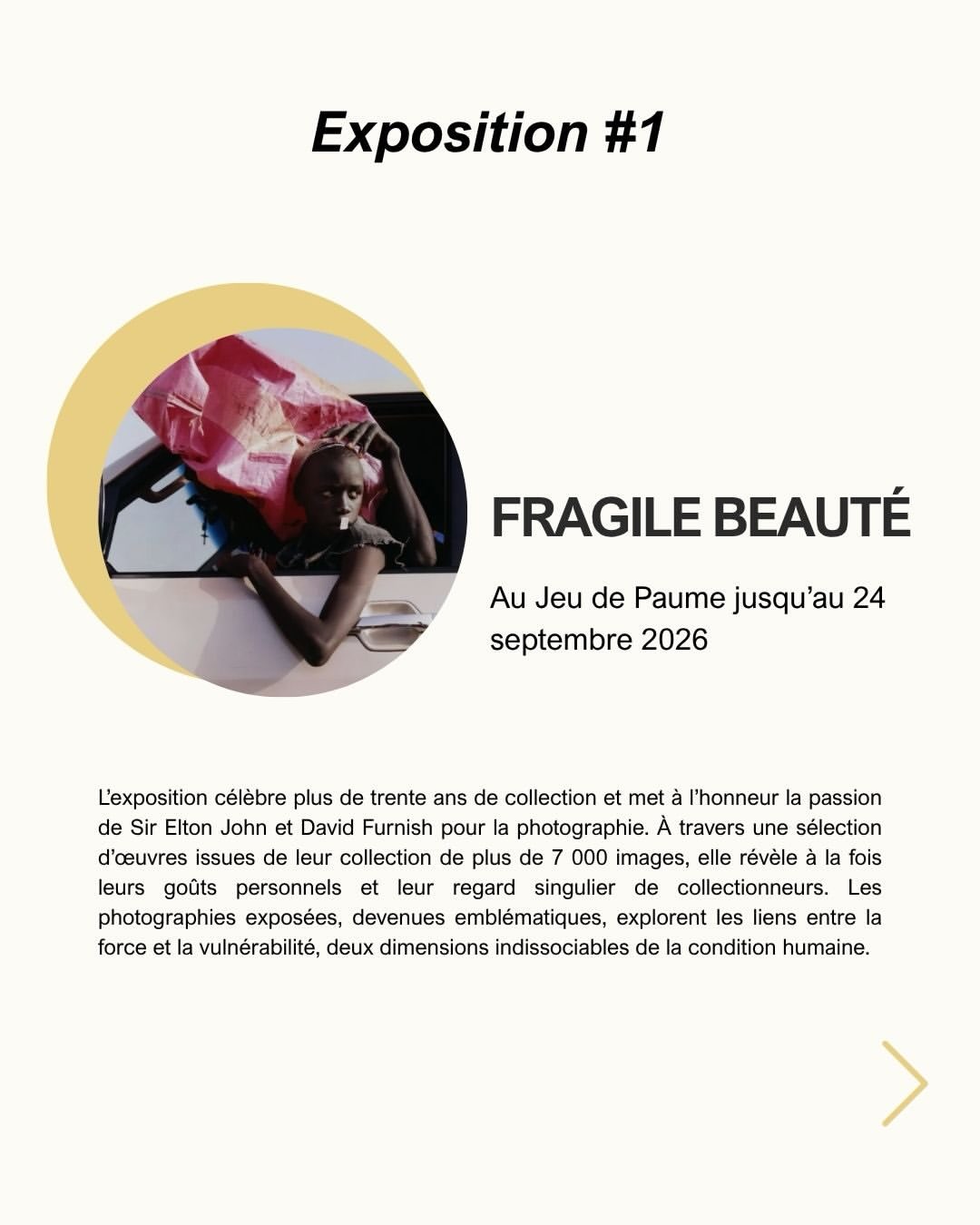Voici notre séléction d’expo du moment à ne pas manquer !
FRAGILE BEAUTÉ - Au Jeu de Paume jusqu’au 24 septembre
RETROSPECTIVE DE GIANNI VERSACE- Au Musée Maillol jusqu’au 31 octobre
LEANDRO ERLICH - Au Grand Palais jusqu’au 6 septembre 2026
NORMES CORPS - Au Palais de Tokyo jusqu’au 13 septembre 2026
ZOO ART SHOW - À La Défense jusqu’au 24 décembre 2026
Et vous, quelle exposition a retenu votre attention cette saison ?
#studiodaguerre #parisphotographer #studiophoto #studiophotoparis