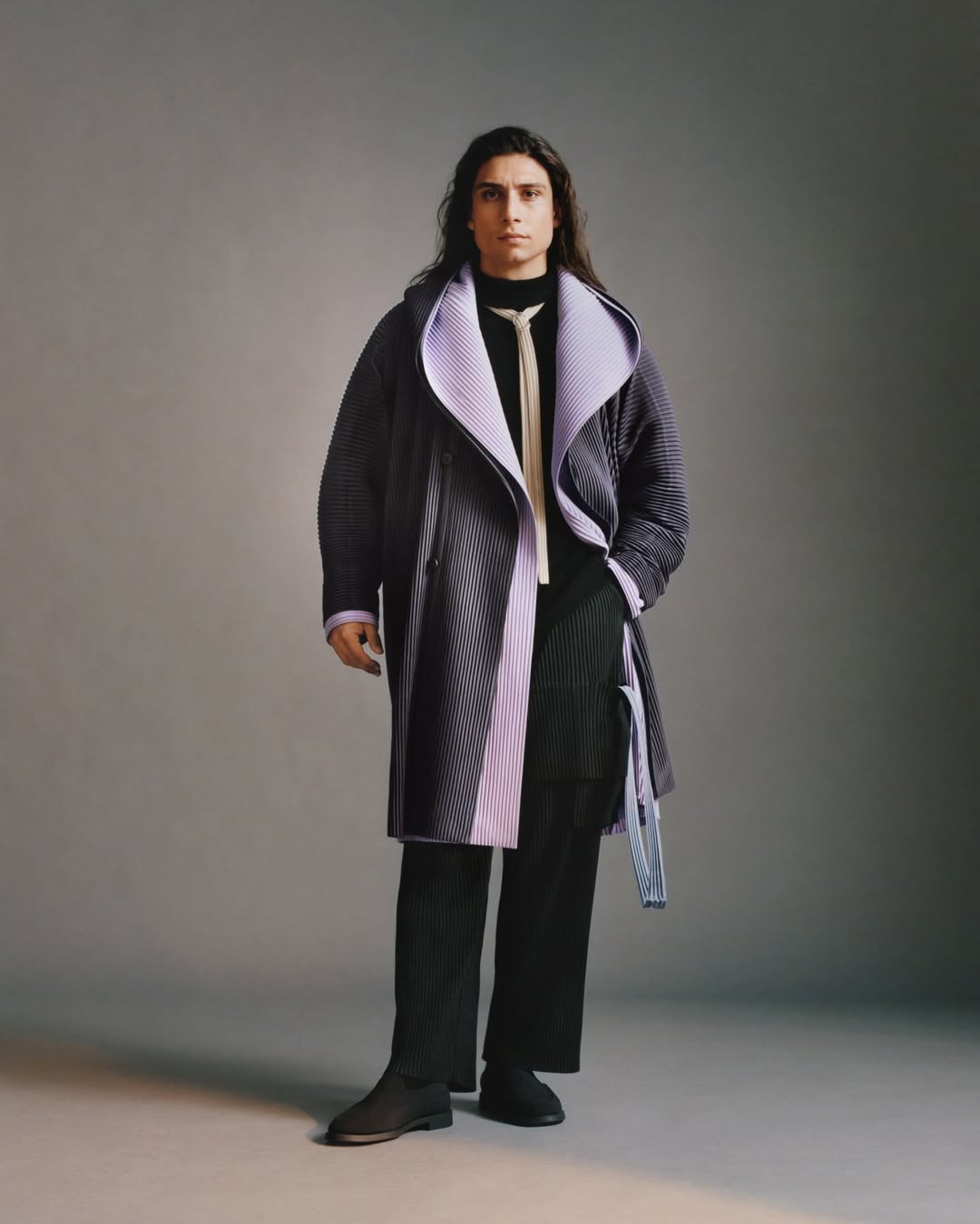 El Yiyo, Arjuna, Damian, and Thaynan by Lola & Pani for Homme Plissé Issey Miyake AW25.