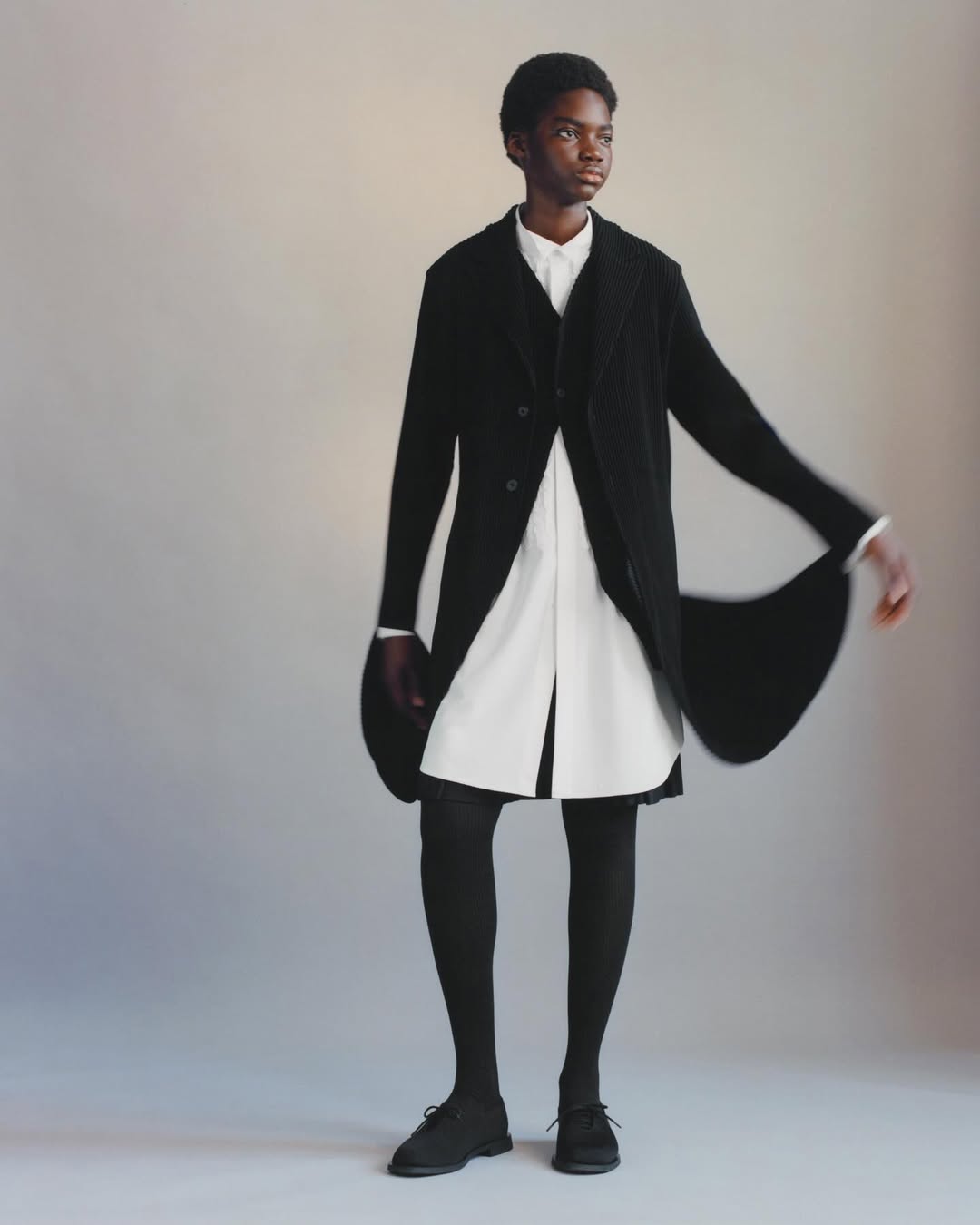 Ismael, Santiago, Bryan, Glory, Neri, and Aaron by Lola & Pani for Homme Plissé Issey Miyake SS26.