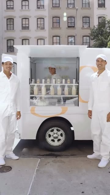 Custom @goop truck distributing milk, cooki...