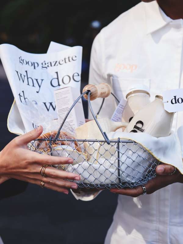 Custom @goop truck distributing milk, cooki...