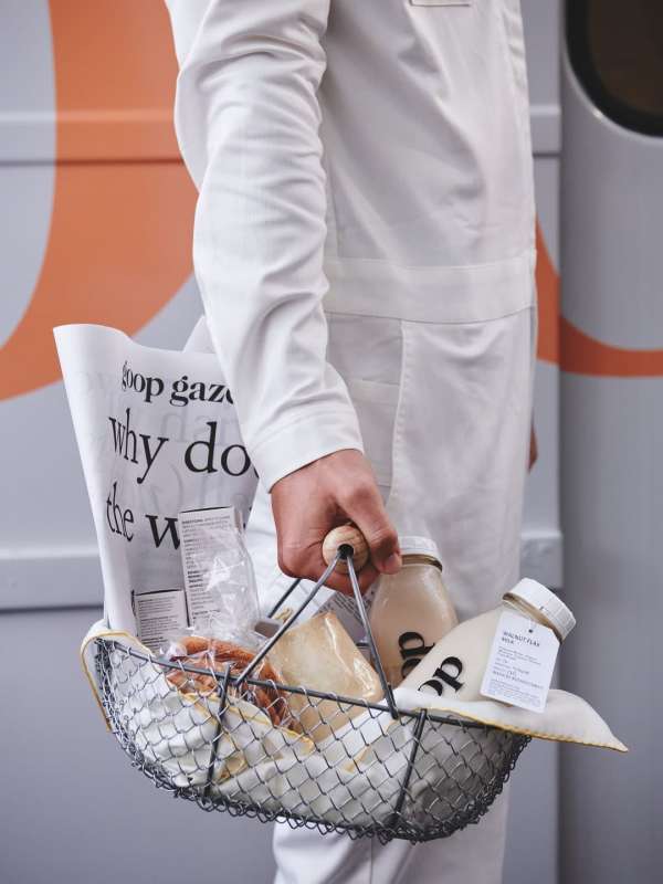 Custom @goop truck distributing milk, cooki...