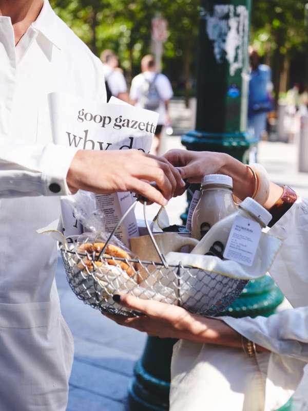 Custom @goop truck distributing milk, cooki...