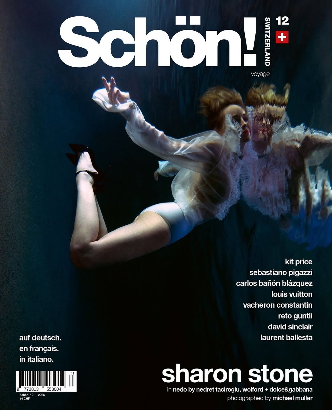 Michael Muller X Sharon Stone for Schön! Switzerland Oct. 25