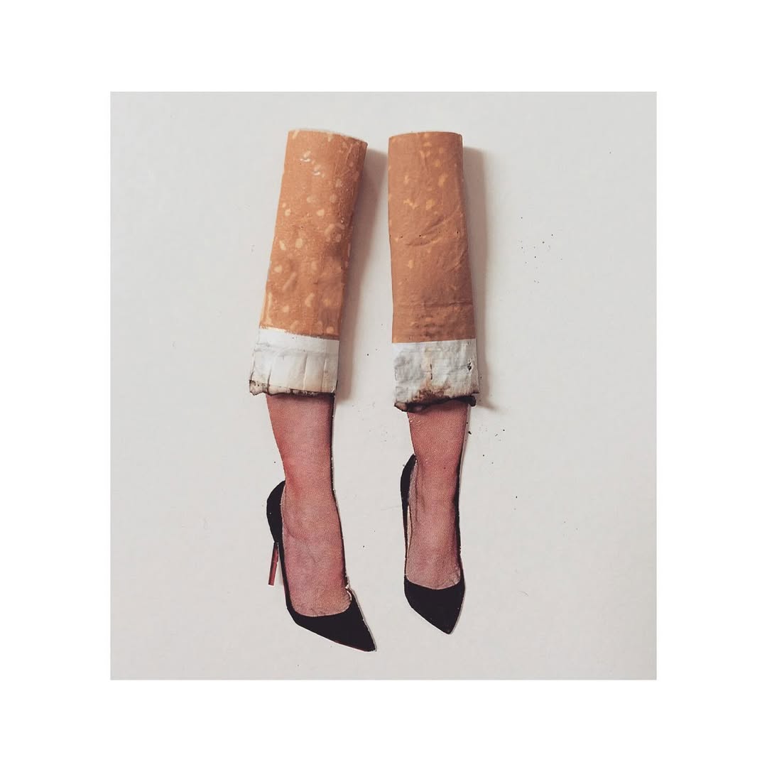 some collages by @smallditch made with found objects and fashion elements.